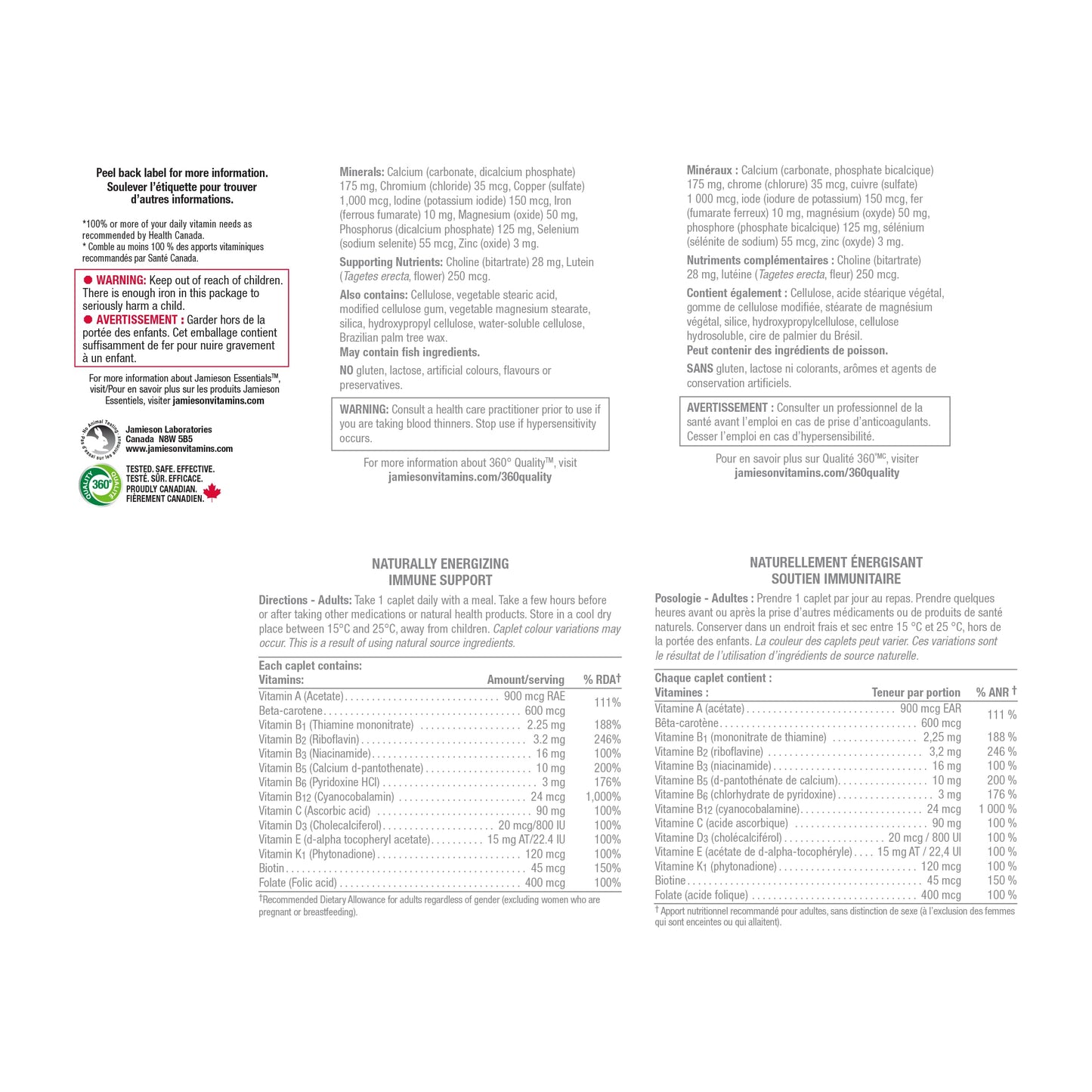 Jamieson Laboratories 100% Complete Multivitamin for Adults Caplet, 1 Count
