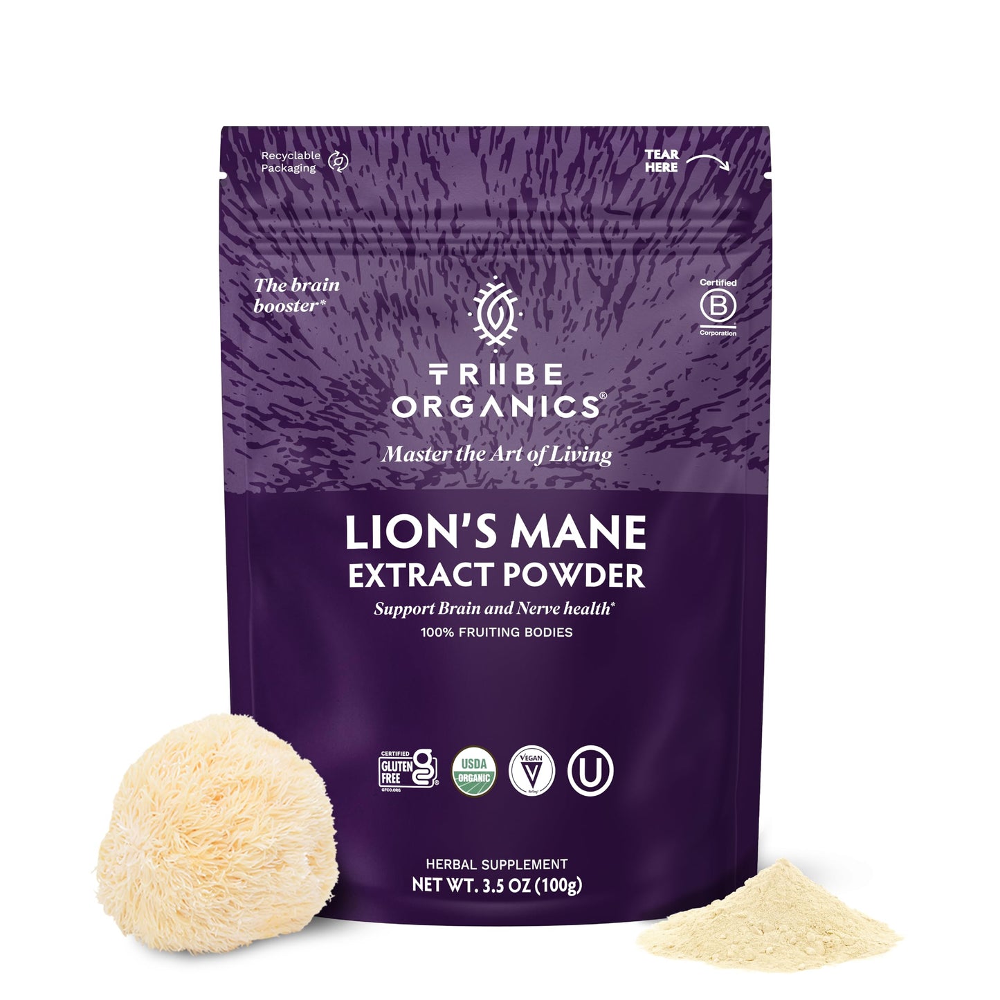 TRIBE ORGANICS Lion’s Mane Powder 3.5 oz