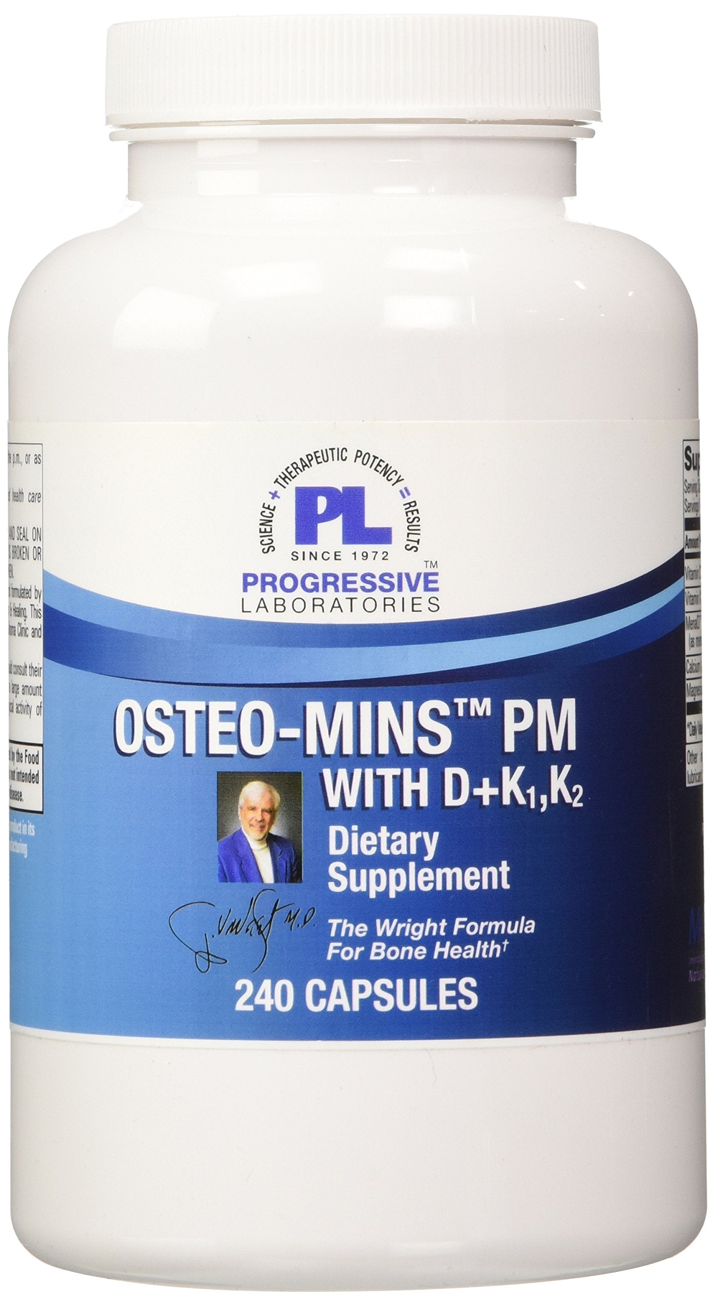 Progressive Laboratories Osteo-Mins PM with D Plus K1 and K2 Capsule 240