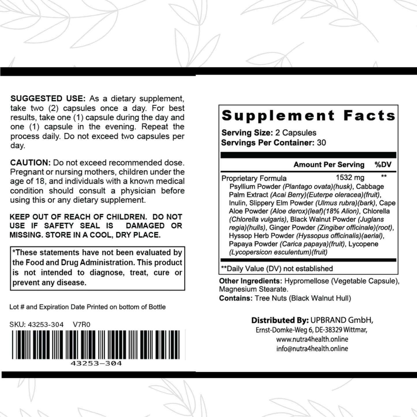 nutra4health Total Health Cleanse Capsules, 60 Count