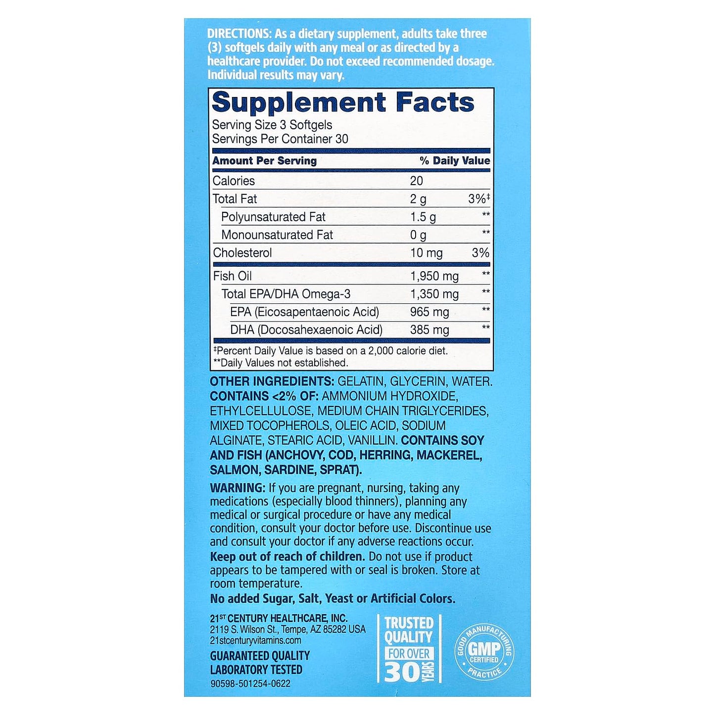 21st Century Alaska Wild Fish Oil Softgels, 90 Count