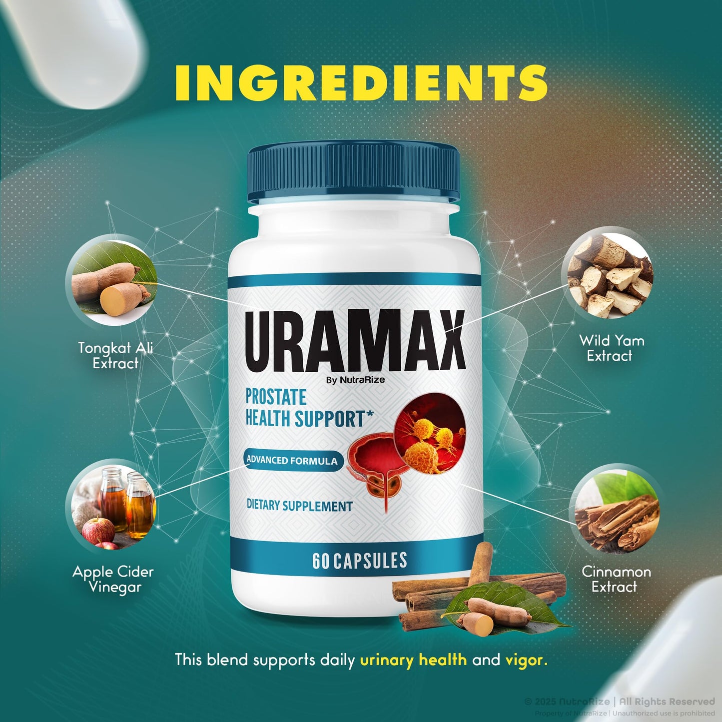 NutraRize Uramax Prostate Health Support, 60 Capsules