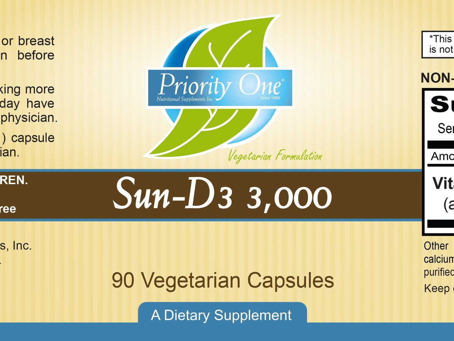 Priority One Vitamin D3 3000 IU Capsules, 90 Count