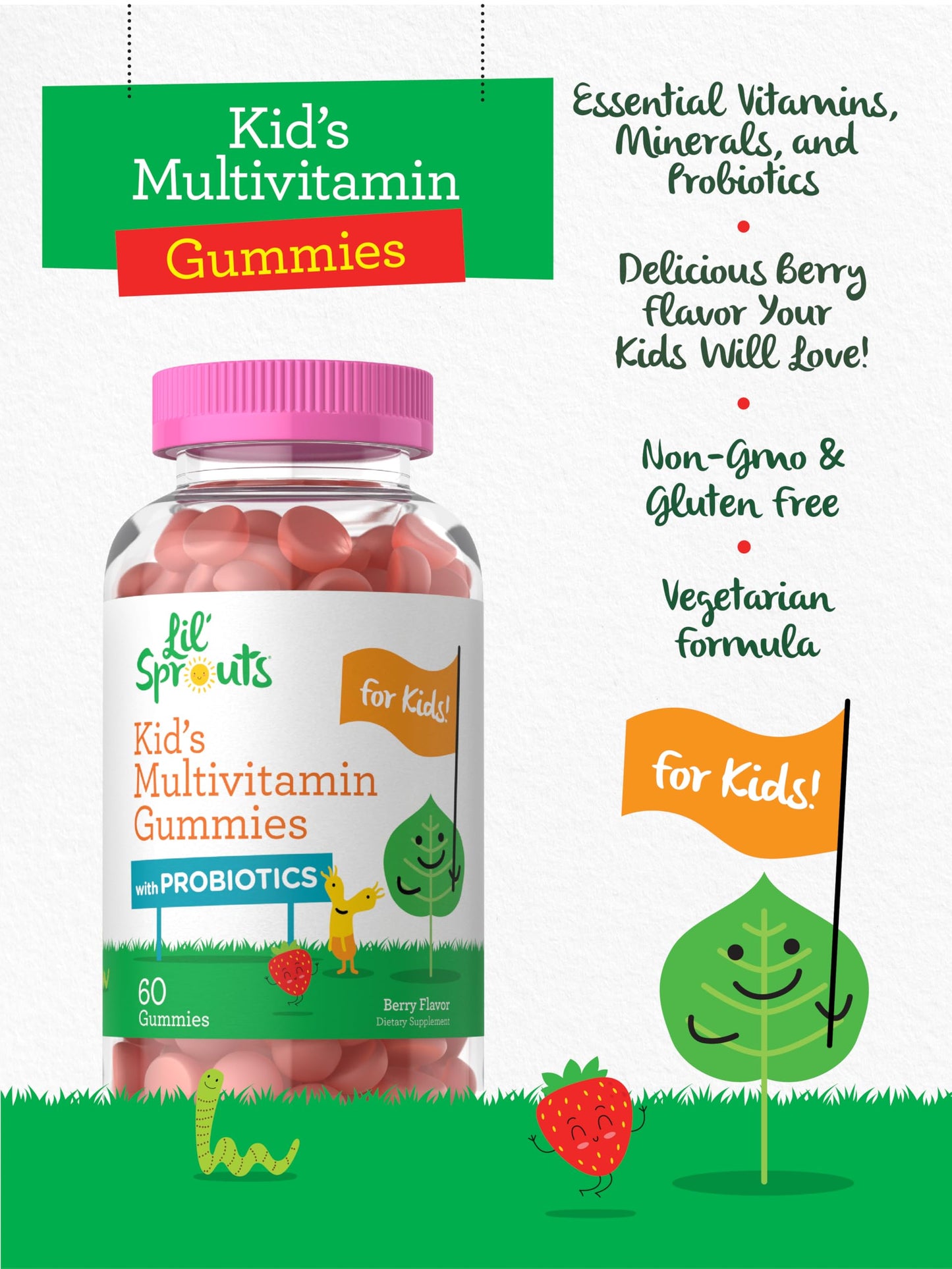 Carlyle Kids Multivitamin Gummies with Probiotics 60 Count