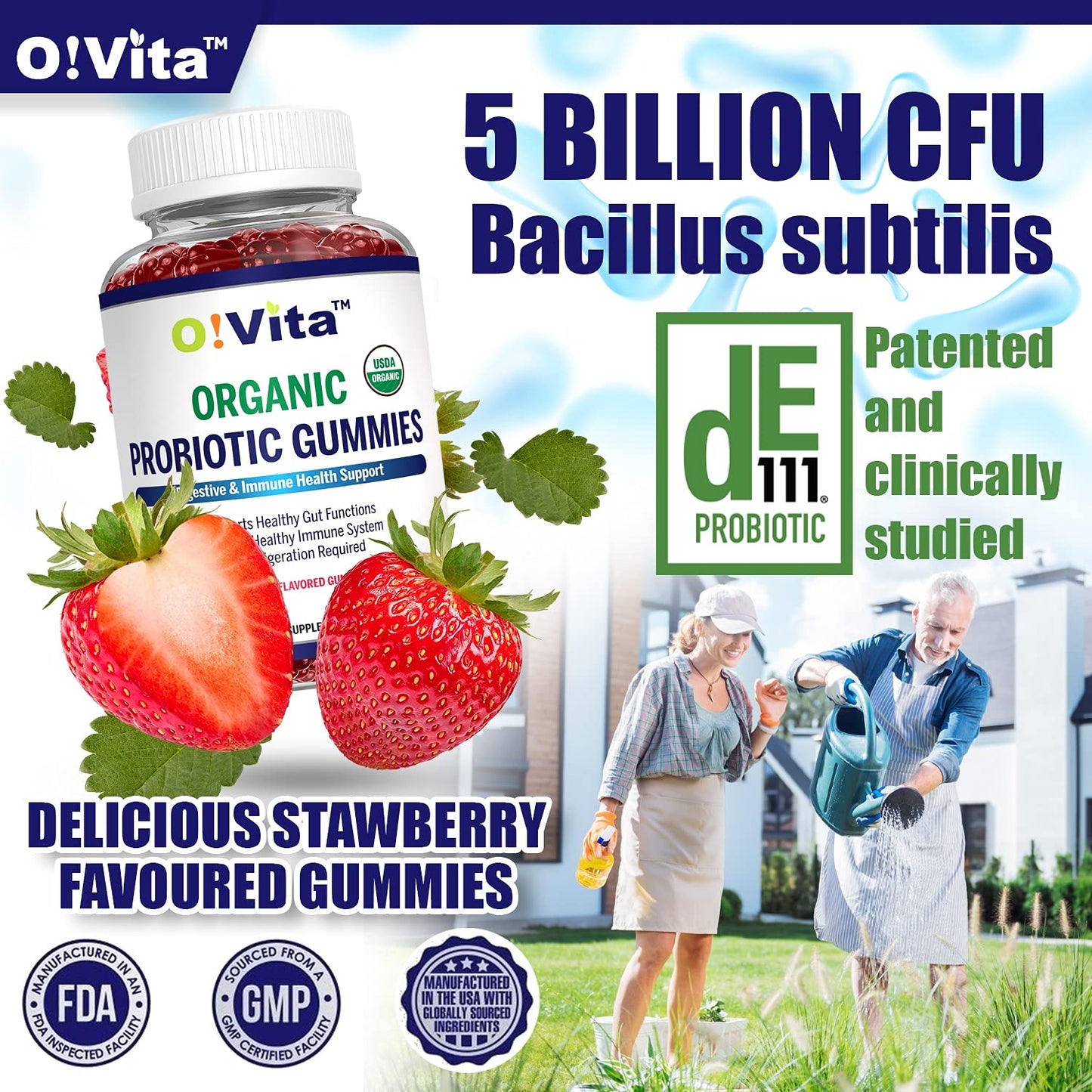 O!VITA Organic Probiotic Gummies 60 Gummies