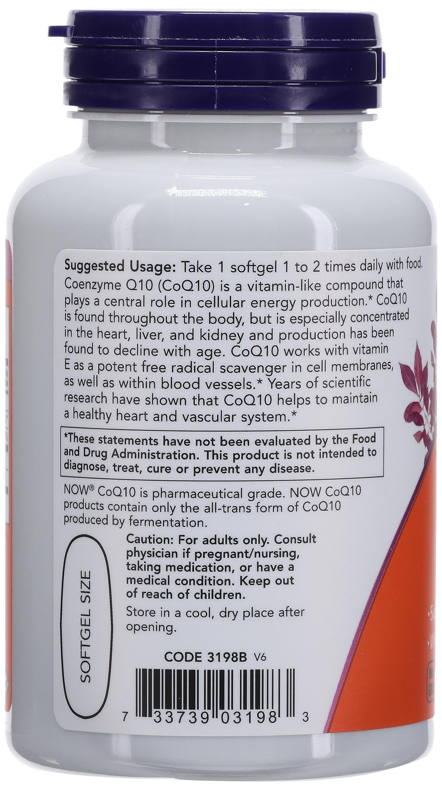 NOW Foods Co Enzyme Q10 400 mg Capsules, 60 Count