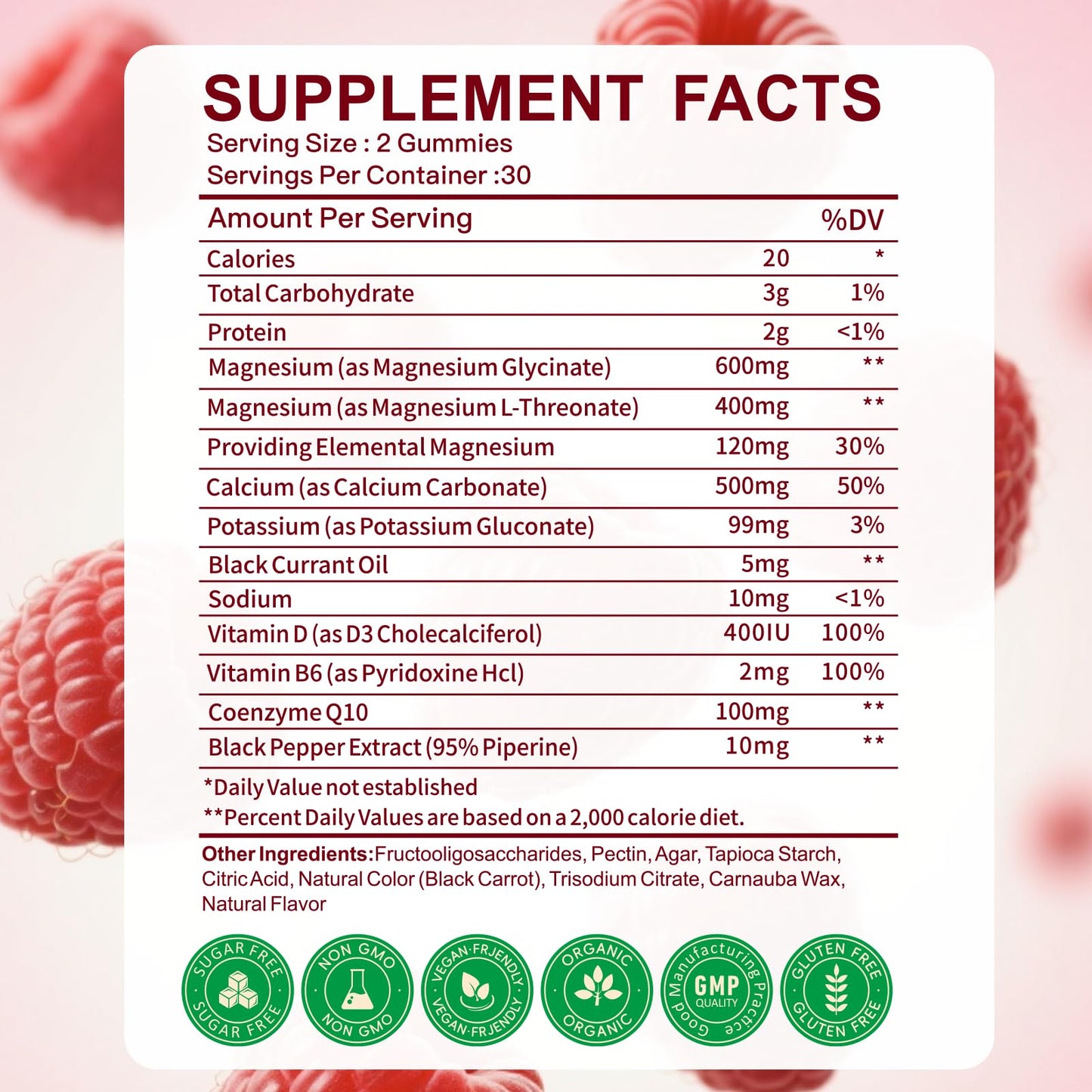 AEQNJV Magnesium Glycinate Gummies 600mg 60 Count