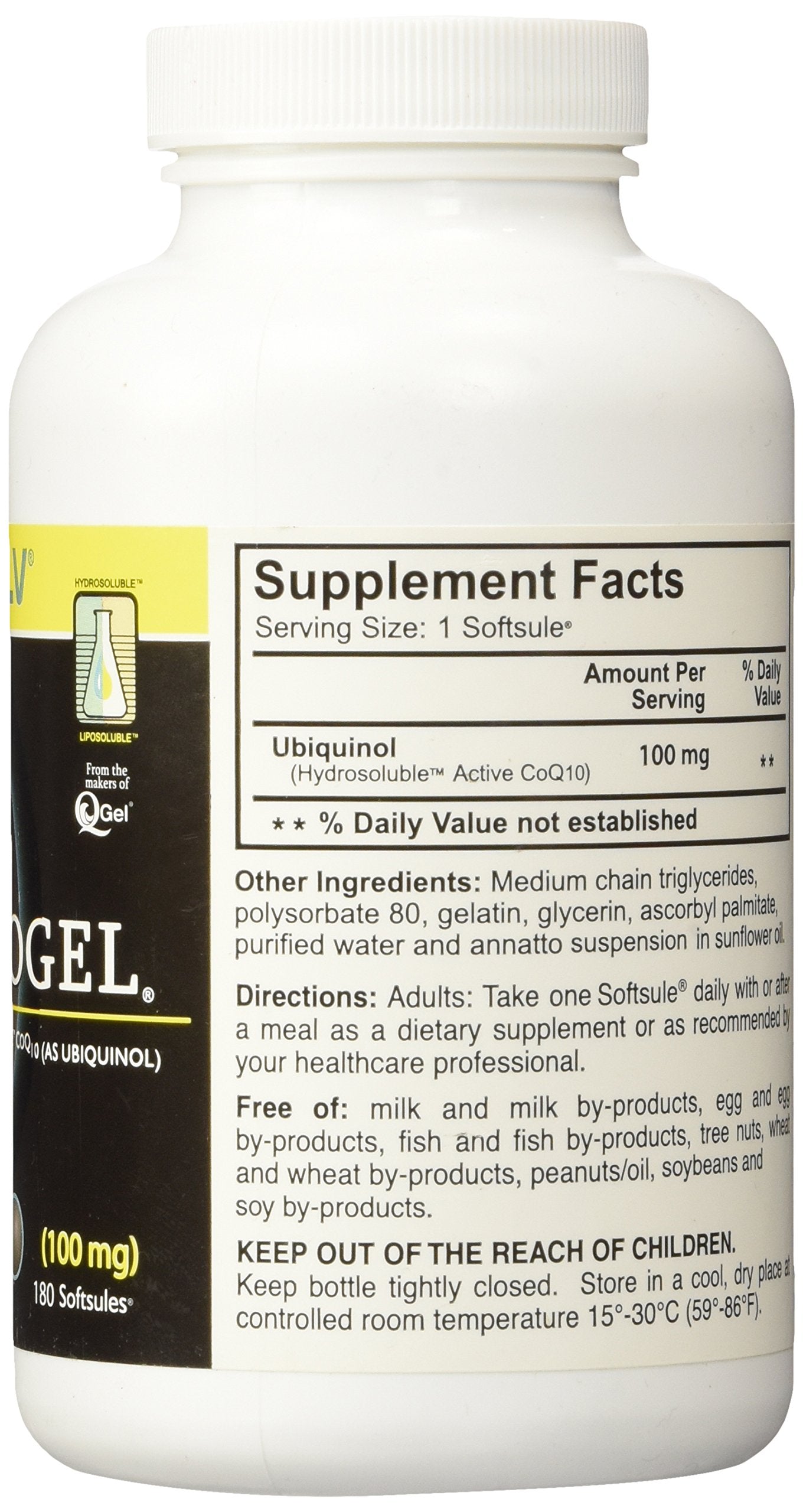 Quinogel Ubiquinol CoQ10 100 mg Softgels, 180 Softgels