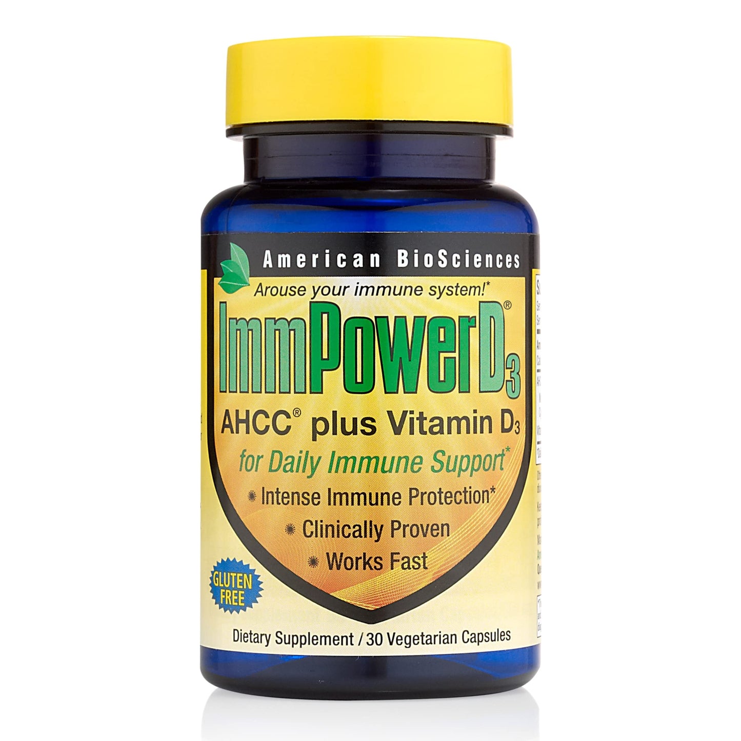 American BioSciences ImmpowerD3 AHCC + Vitamin D3 Capsules, 30 Count