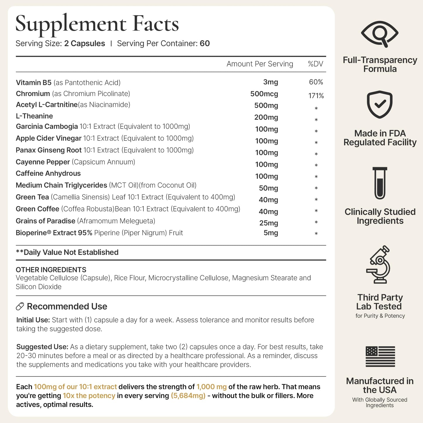 ACEWORKZ Ignite Thermogenic Fat Burner & Nootropic 60 Capsules