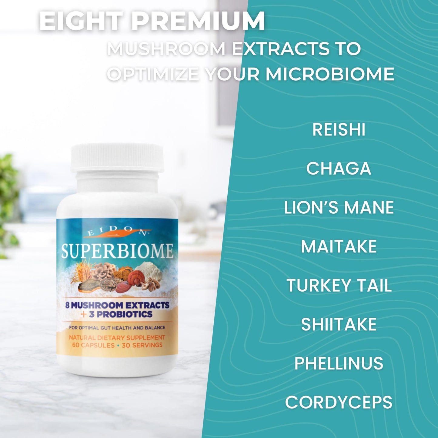 Eidon Ionic Minerals SuperBiome Mushroom Complex Capsule, 60 Count