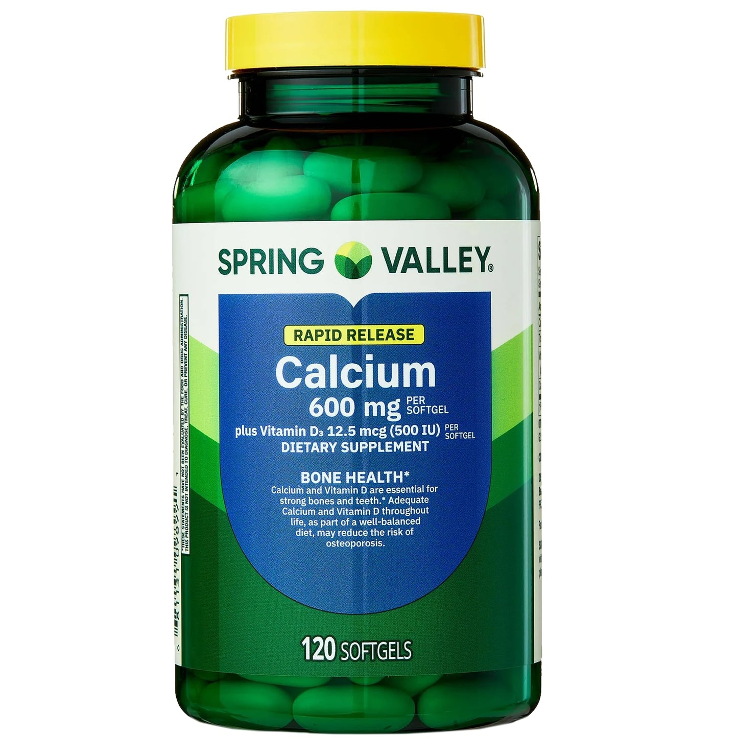LUAL Calcium 600 mg + Vitamin D3 Softgels, 120 Count