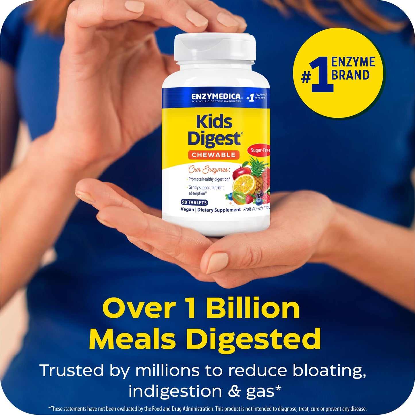 Enzymedica Kids Digest Chewable Digestive Enzyme Supplement, 90 Tablets