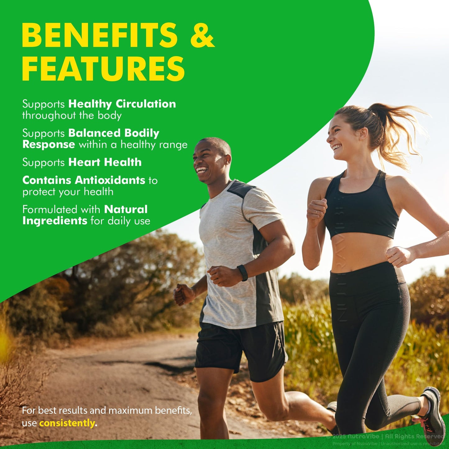 NutraVibe Gluco Life 360 Heart Wellness Support, 120 Capsules