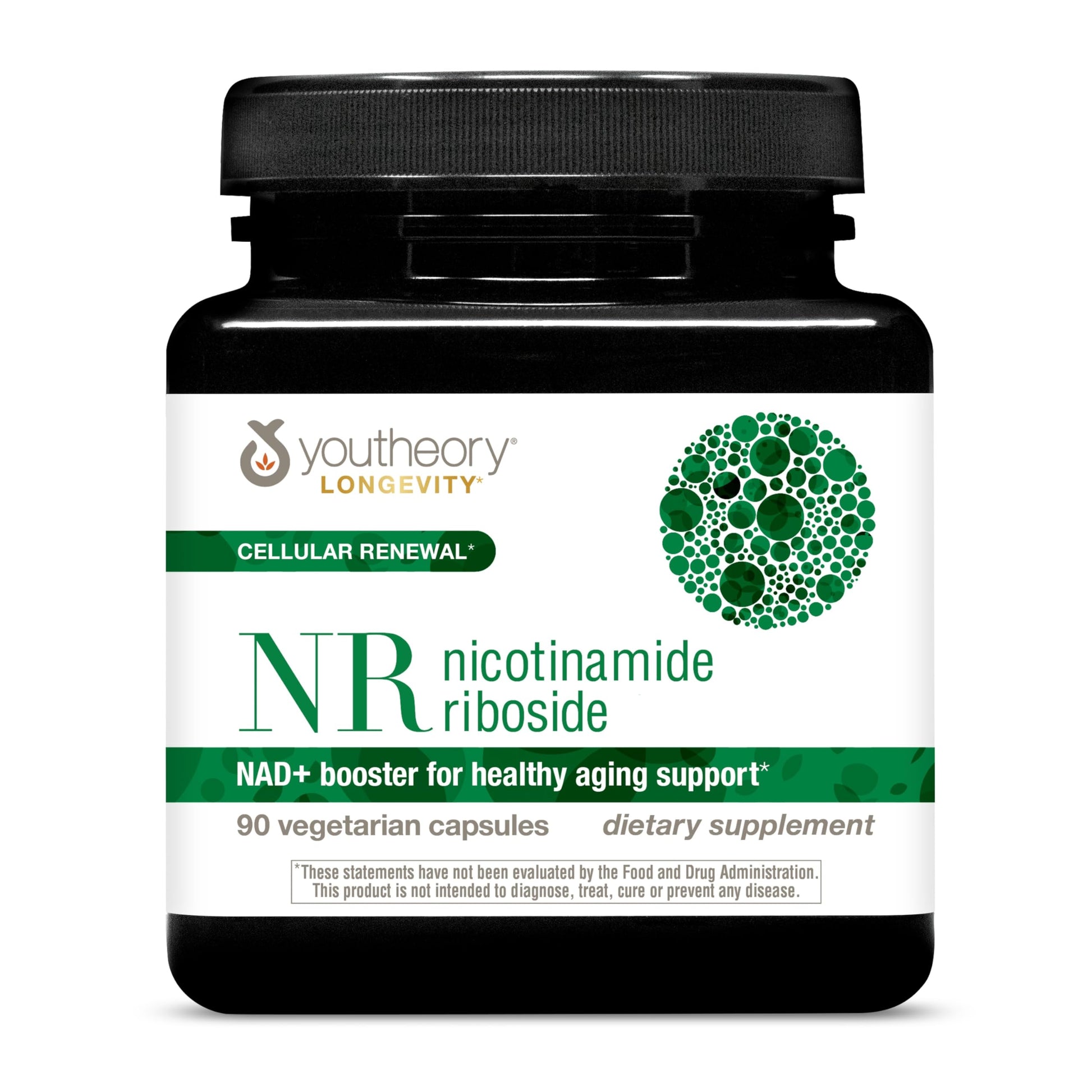 Youtheory Longevity NR Nicotinamide Riboside NAD+ Supplement, Vegetarian Capsules, 90 Count