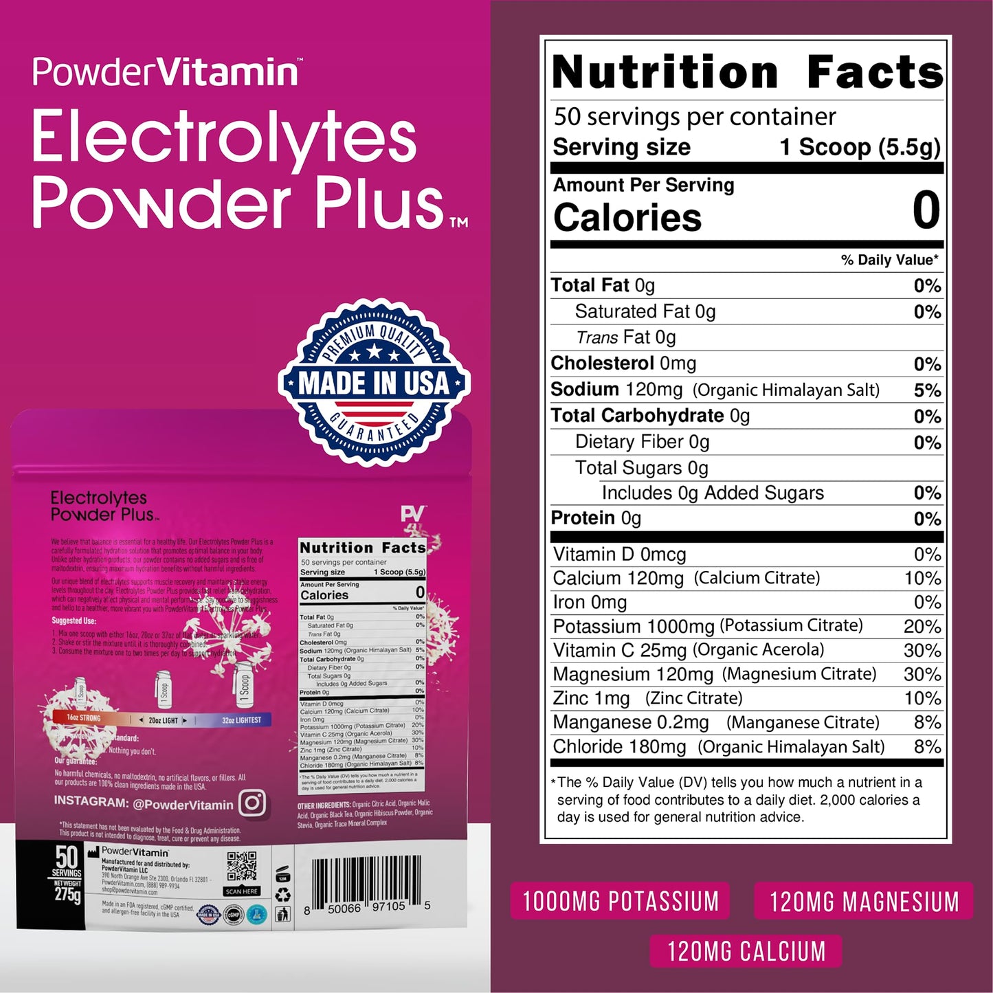 PowderVitamin Electolytes Powder Plus - 50 Servings