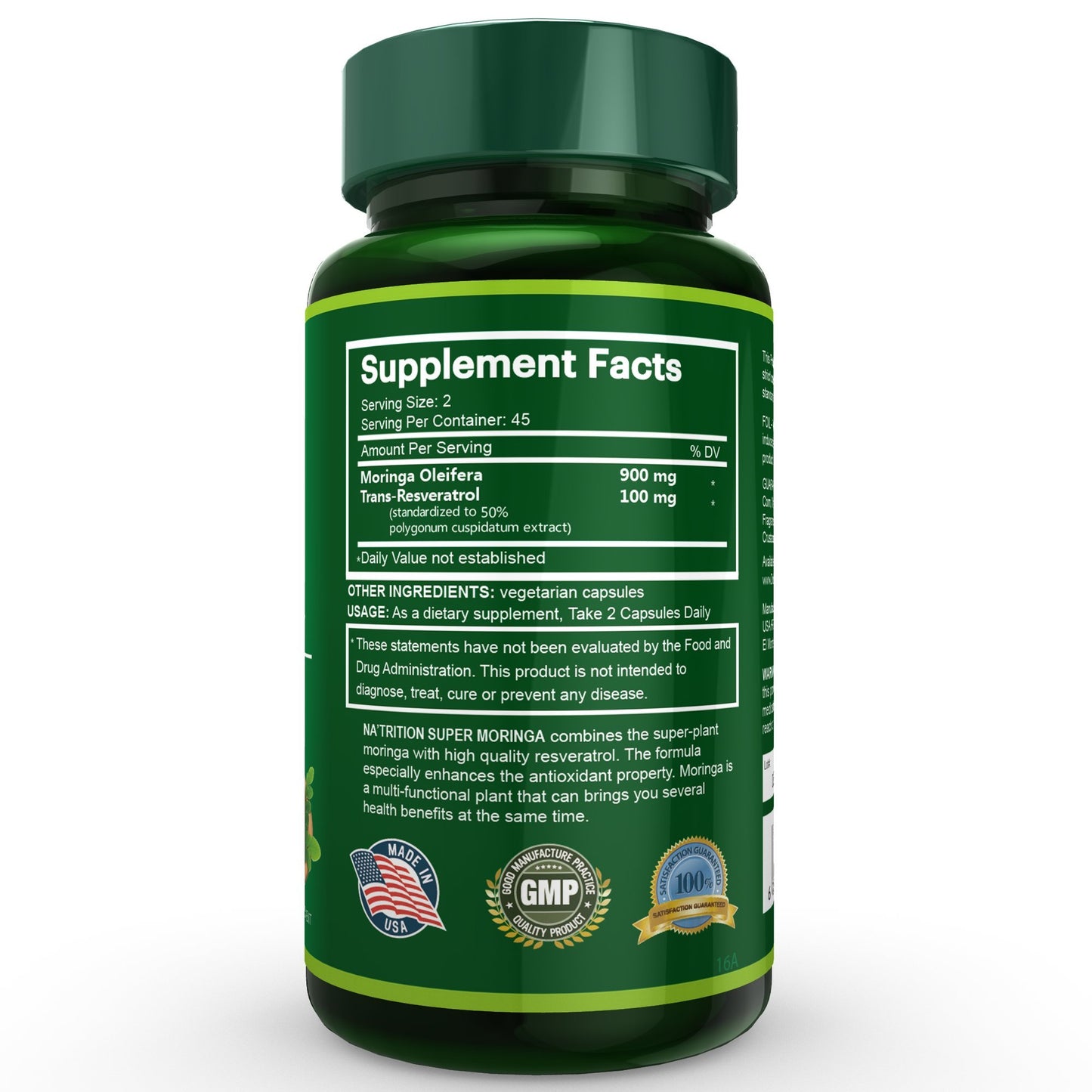 Na'trition Organic Moringa 60 Capsules