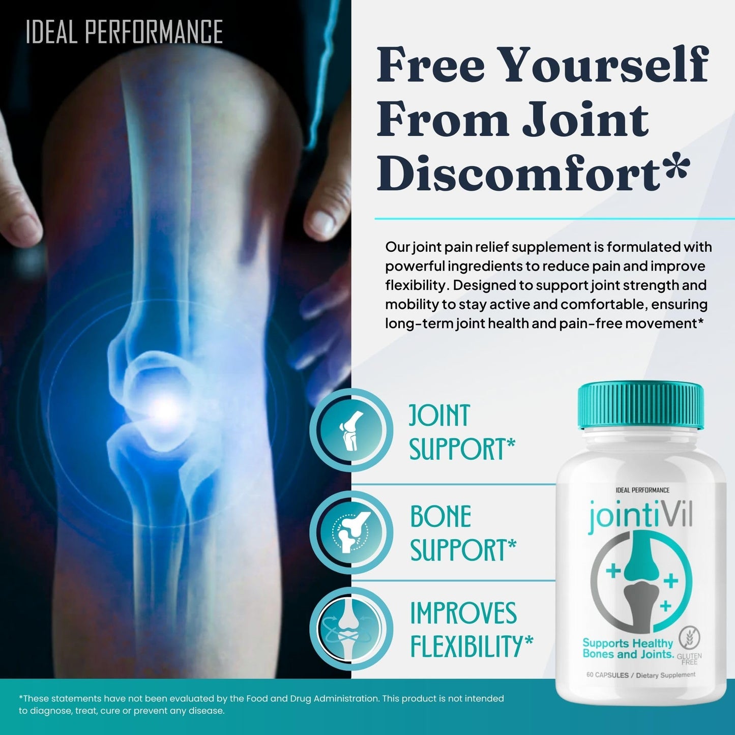 IDEAL PERFORMANCE JointiVil Joint Supplement Capsules, 180 Capsules