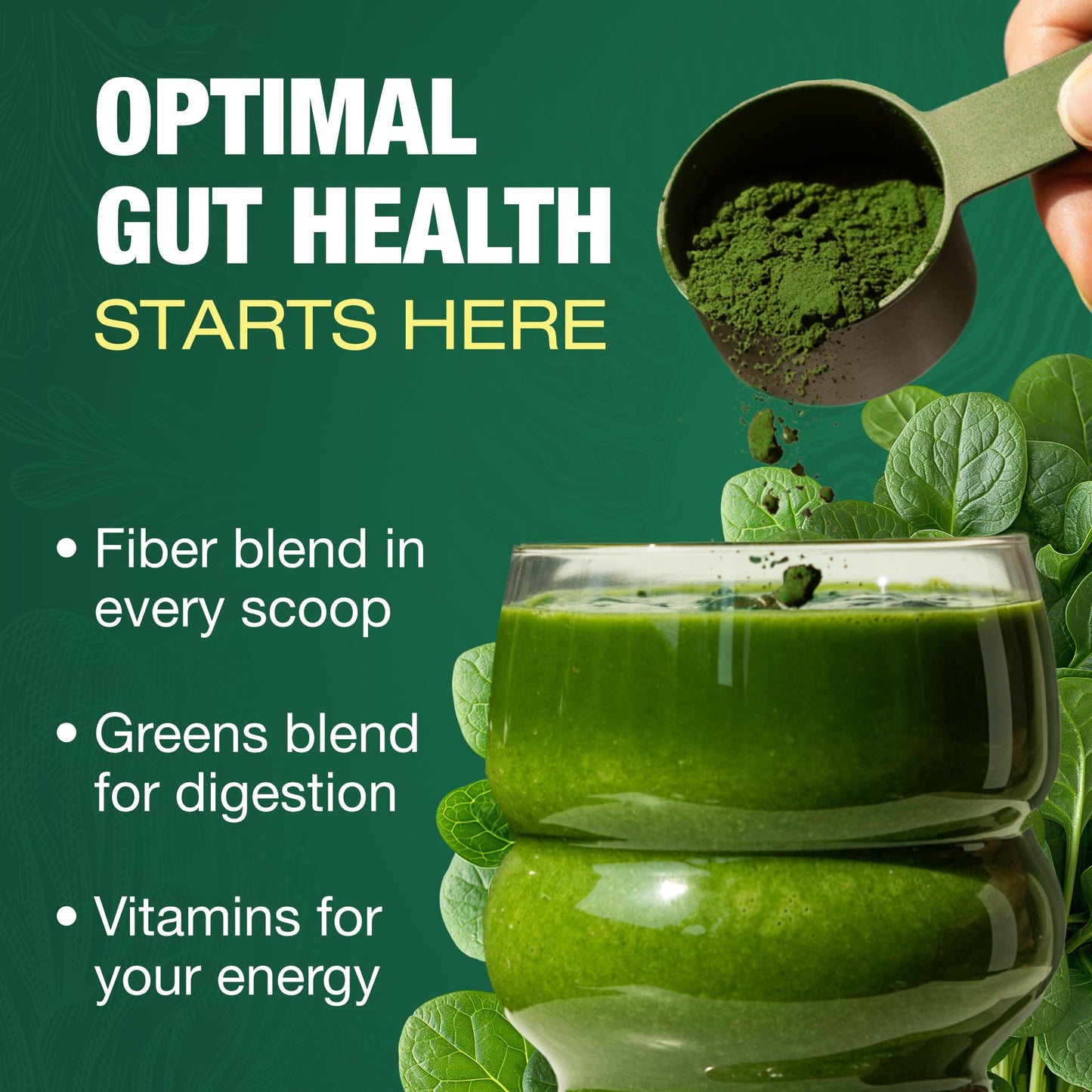 Total Tea Super Greens Powder Supplement, 7.4 Ounce