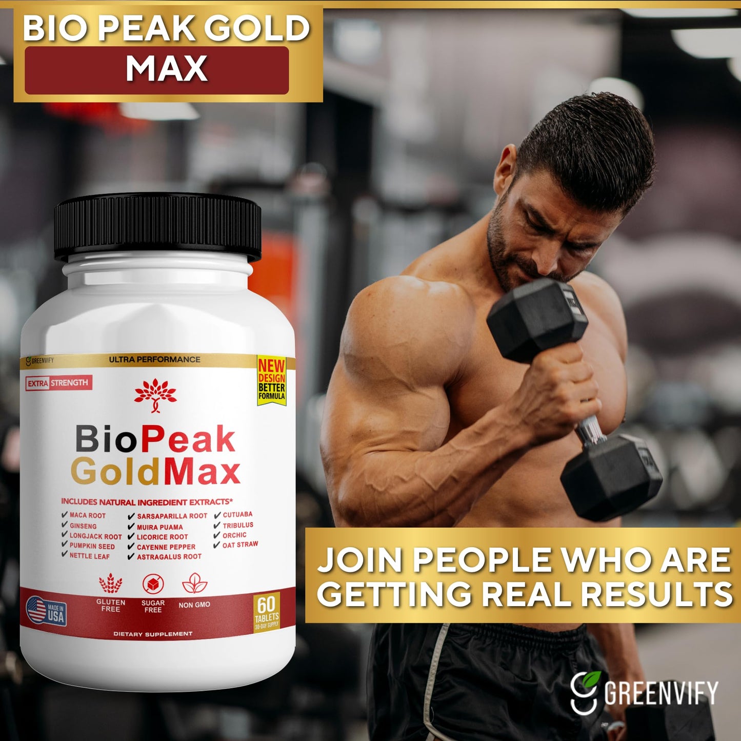 GREENVIFY BioPeak GoldMax Extra Strength Natural Performance Supplement Capsule 300