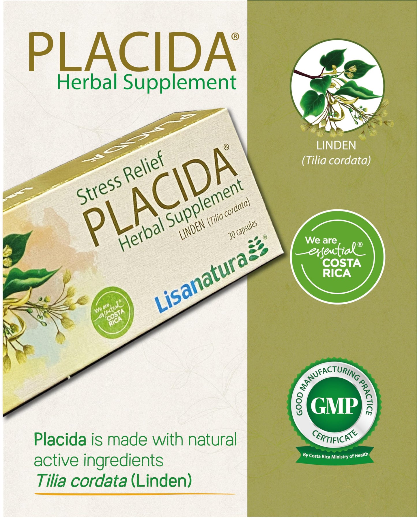 Lisanatura Placida Herbal Supplement 30 Capsules