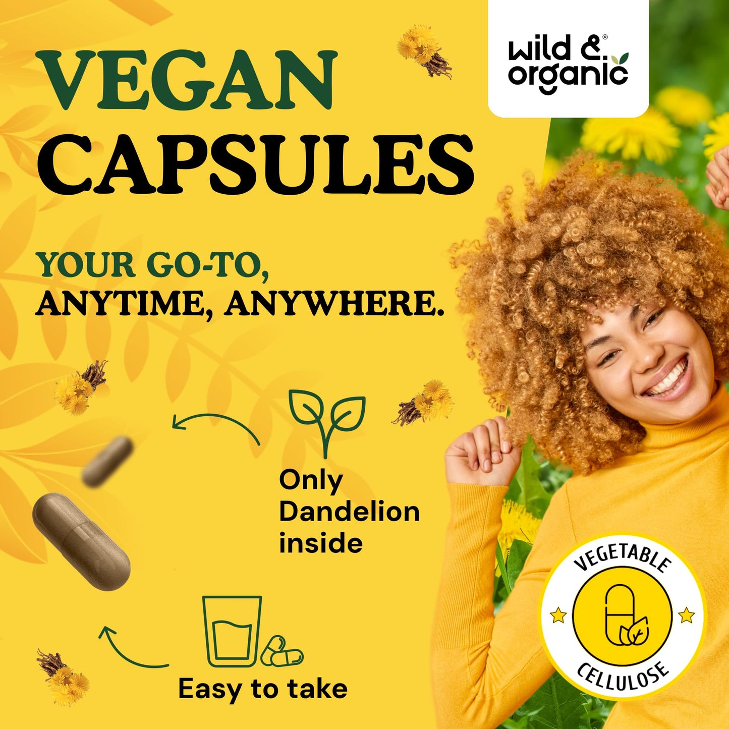 Wild & Organic Dandelion Root Capsules 60 Capsules