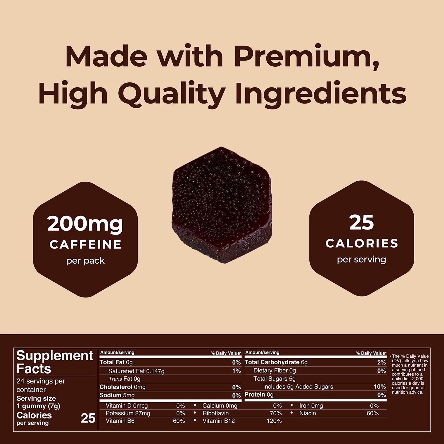 SGC Highest Concentration 100mg Caffeine per Gummy, 24 Gummies