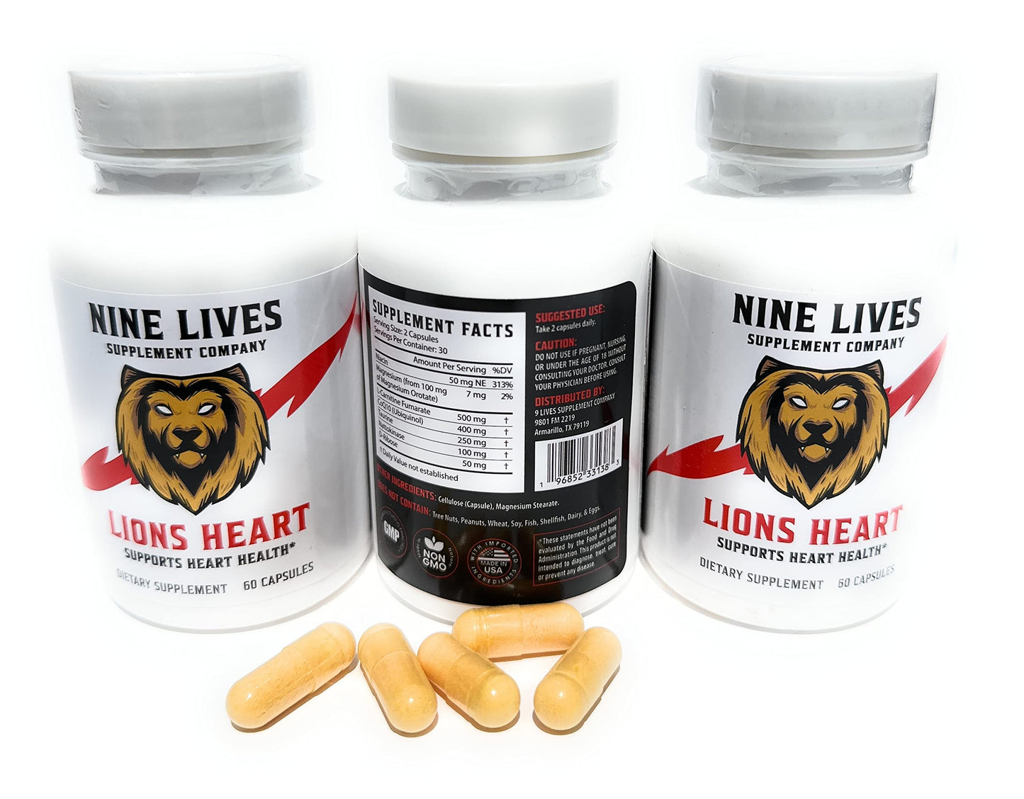 NINE LIVES Lions Heart Daily Life Supplement 60 Capsules