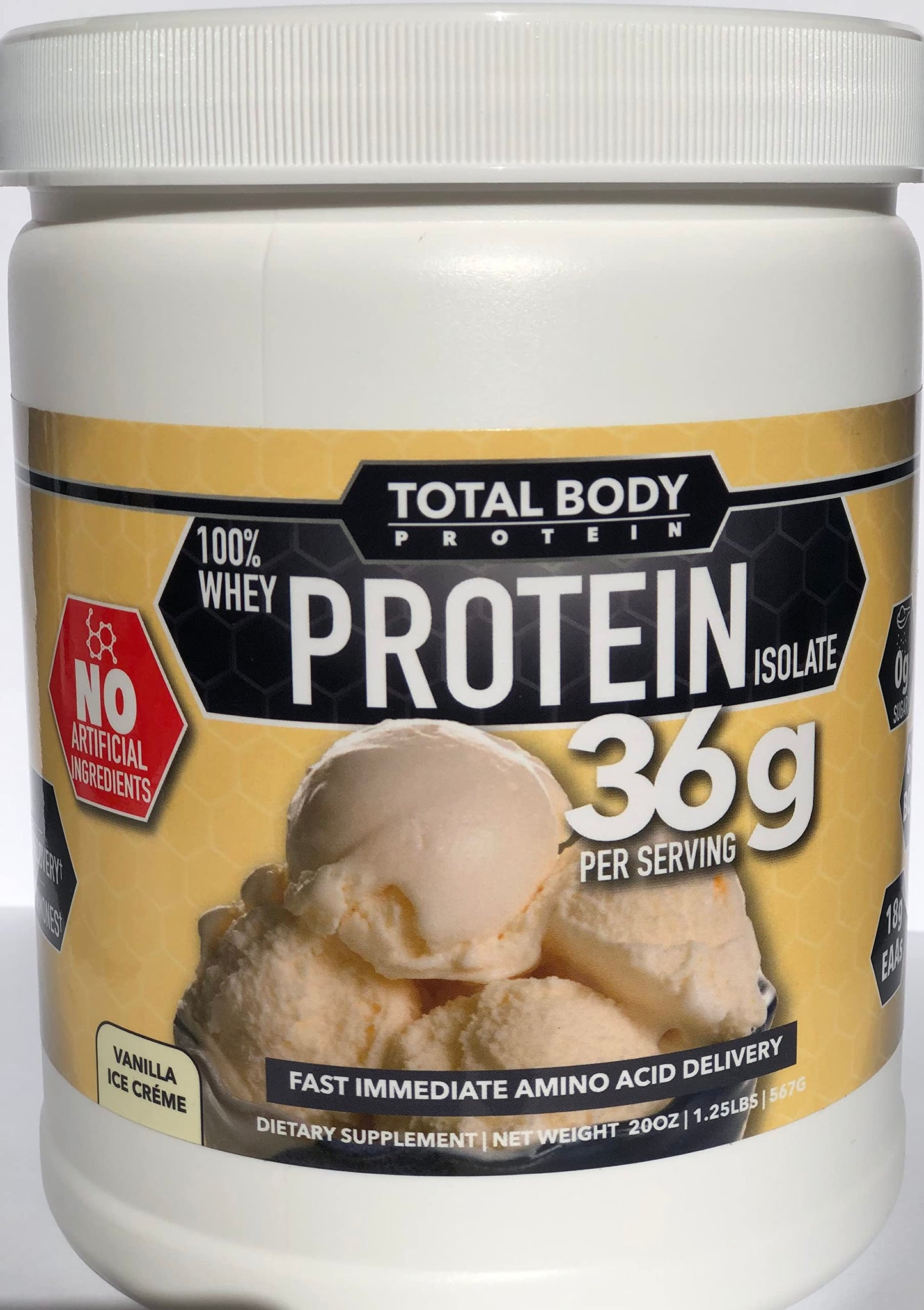 Total Body Protein 100% Whey Protein Isolate Powder, 20 Servings
