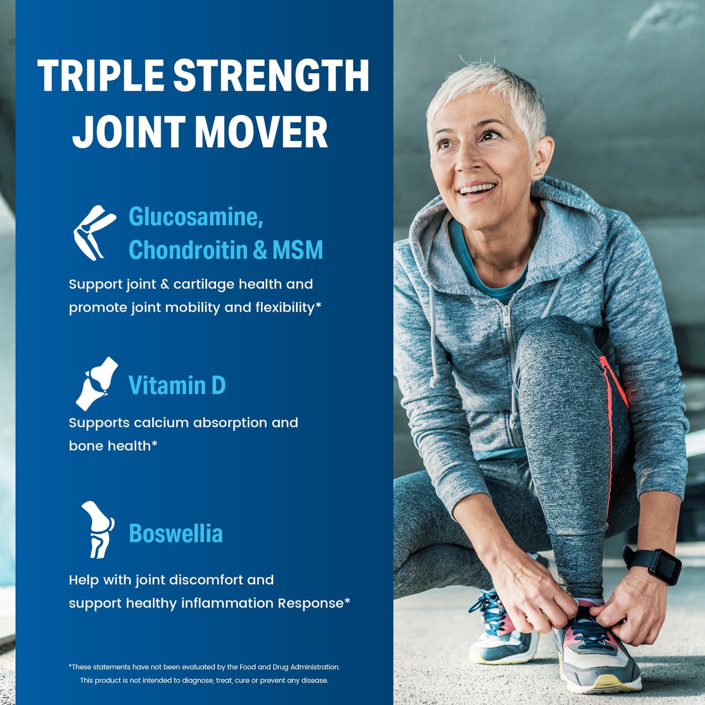 Vitamin World Glucosamine Chondroitin with MSM with Vitamin D 80 Caplets