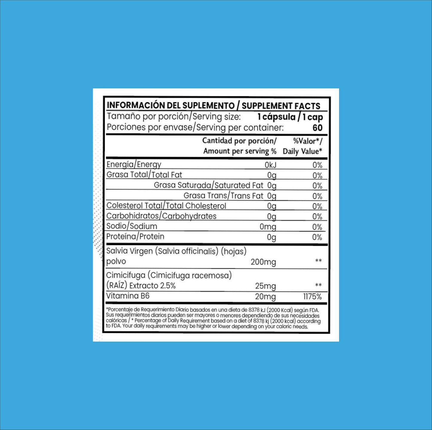 CLÍNICA DR. VEGA Peiskos Sage Leaf + Black Cohosh Extract with Vitamin B6 60 Capsules