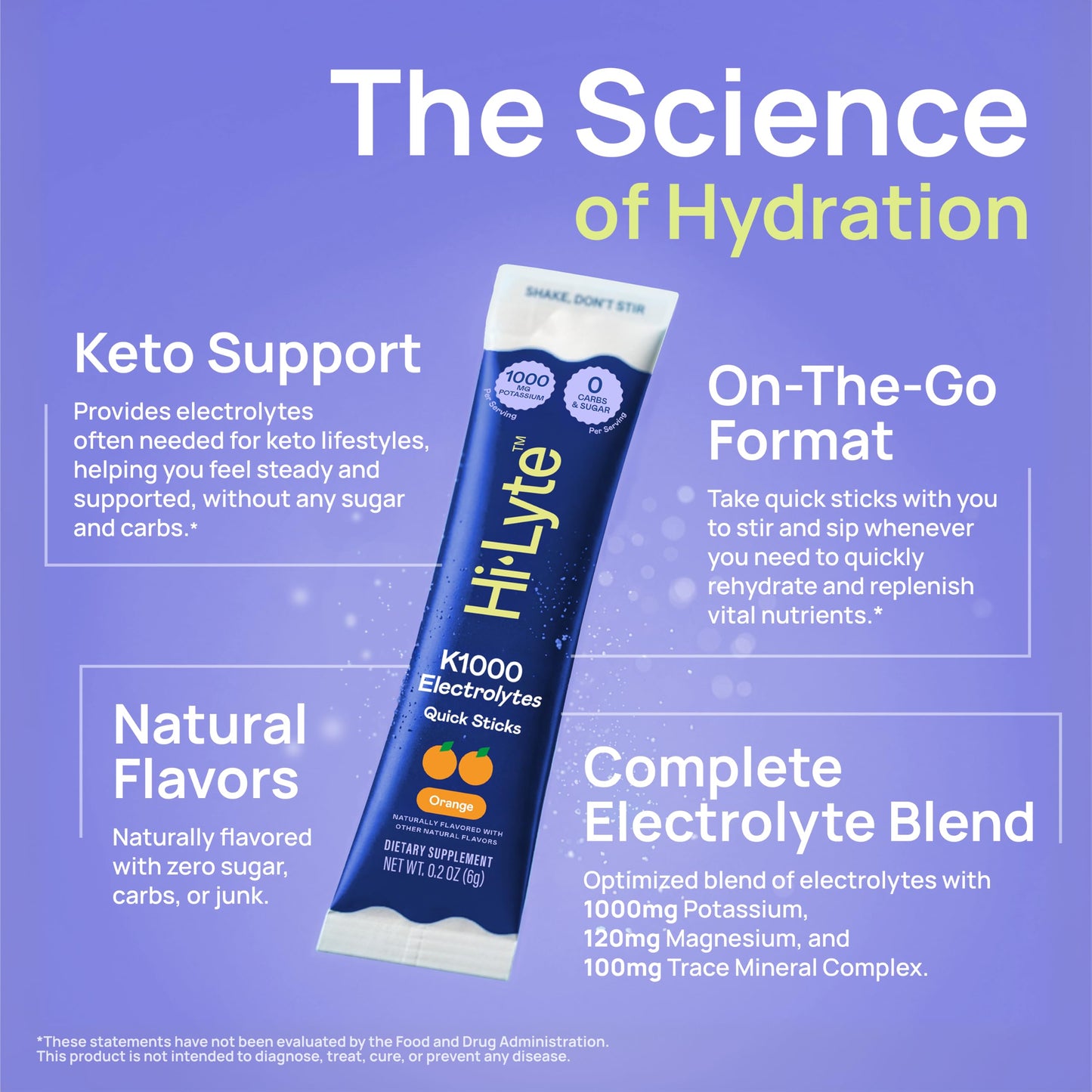 Hi-Lyte K1000 Electrolytes Quick Sticks Powder 6.3 Ounce