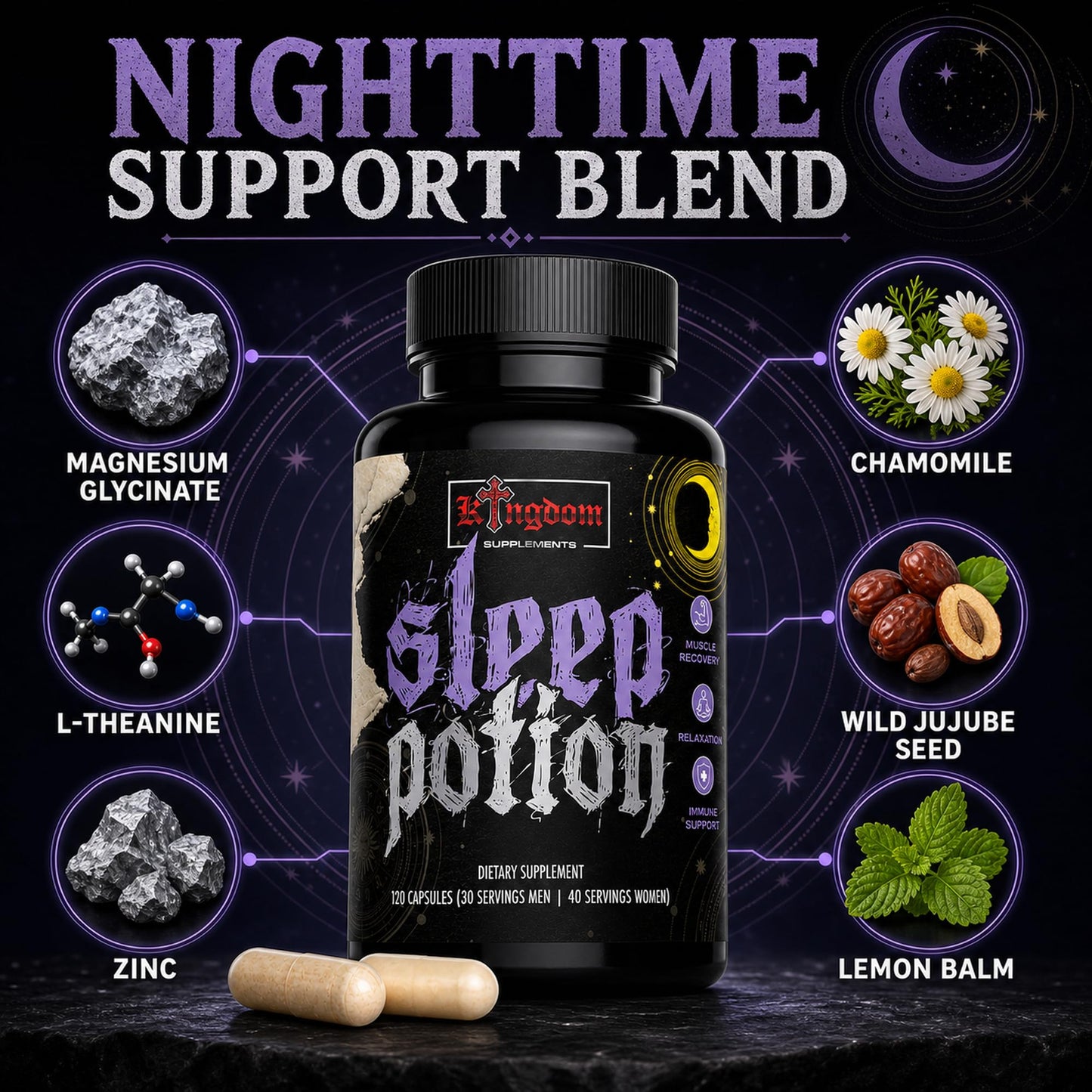 Kingdom Supplements Sleep Potion Capsules 120