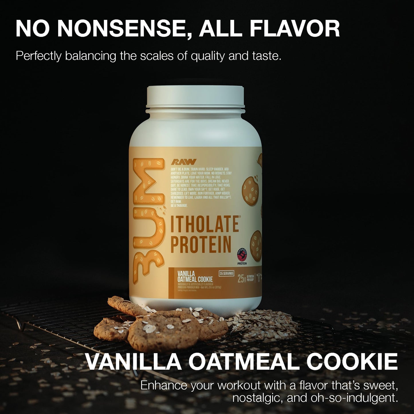 RAW Whey Isolate Protein Powder Vanilla Oatmeal Cookie, 25 Servings