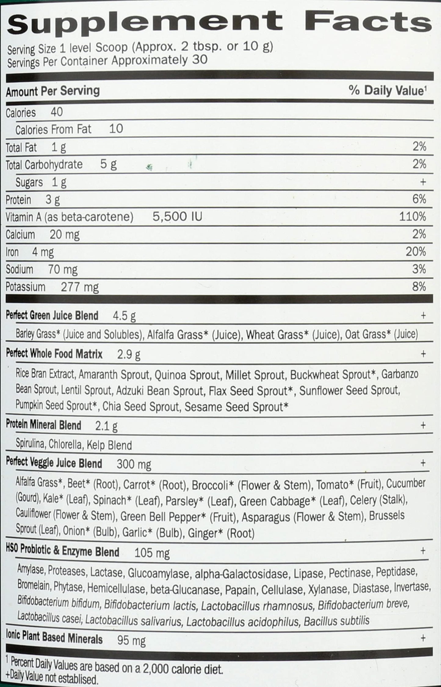 Garden of Life Perfect Food Powder 10.58 Ounce