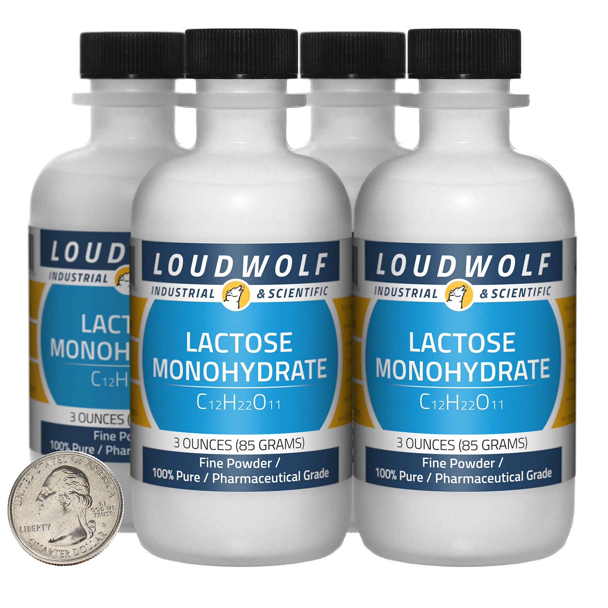 Loudwolf Lactose Monohydrate Powder, 12 Ounces, 4 Bottles