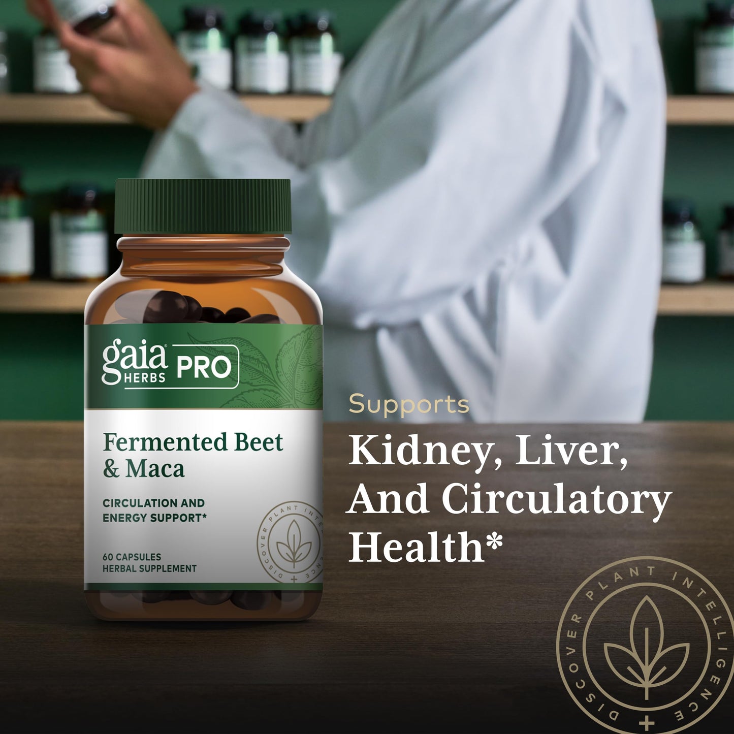 Gaia Herbs PRO Fermented Beet & Maca Capsule, 60 Count