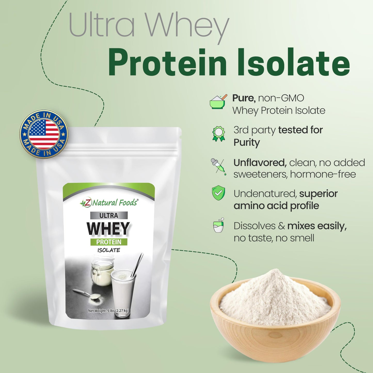 Z Natural Foods Ultra Whey Protein Isolate Powder 80