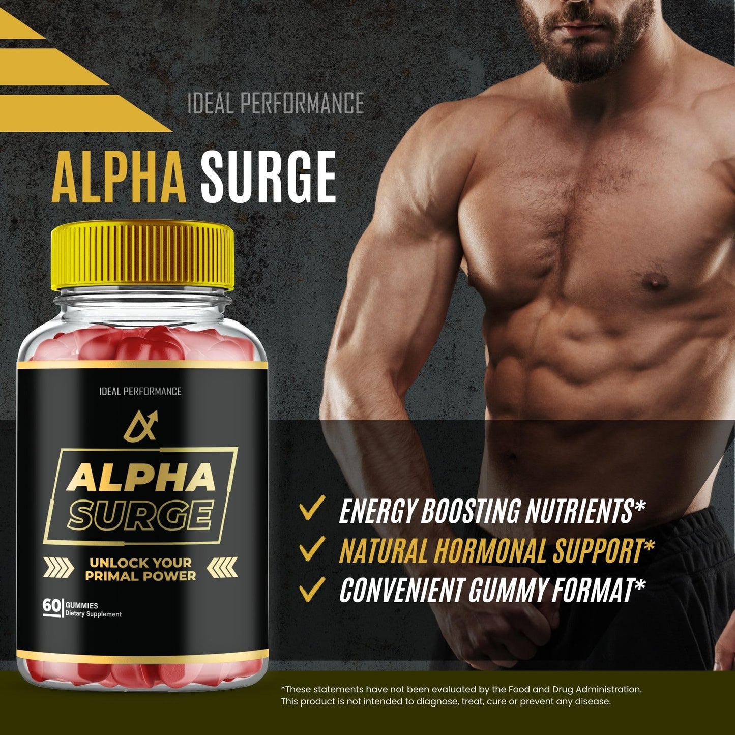 IDEAL PERFORMANCE Alpha Surge Gummies Gummy 60 Count