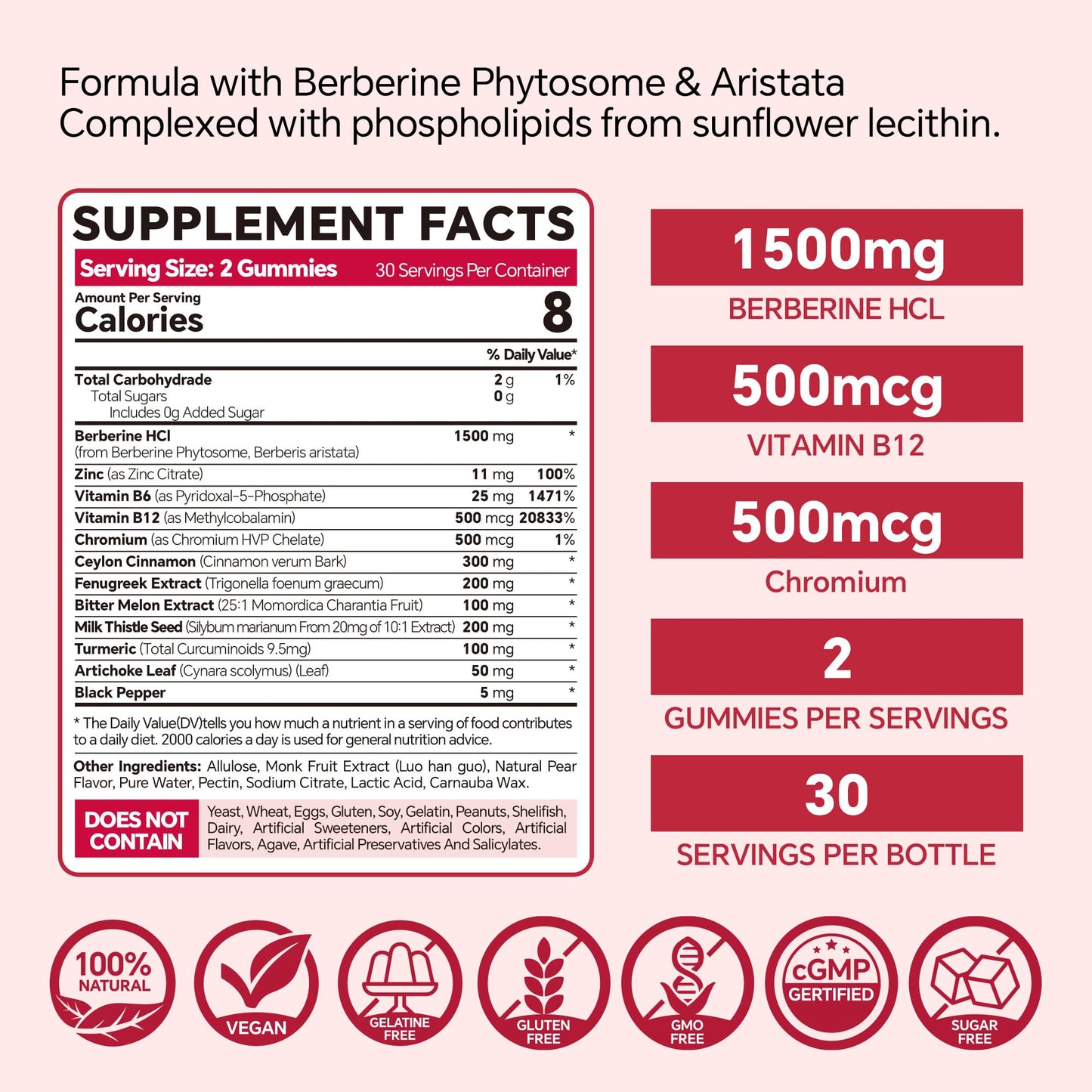 VEETAGYO Berberine Supplement Gummies 120