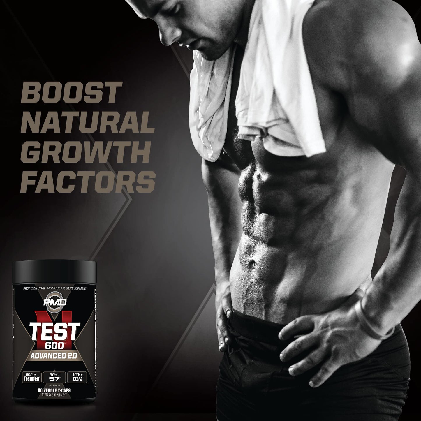 PMD Sports N-Test 600 Advanced Nitric Oxide Booster for Men Capsules 90 Count