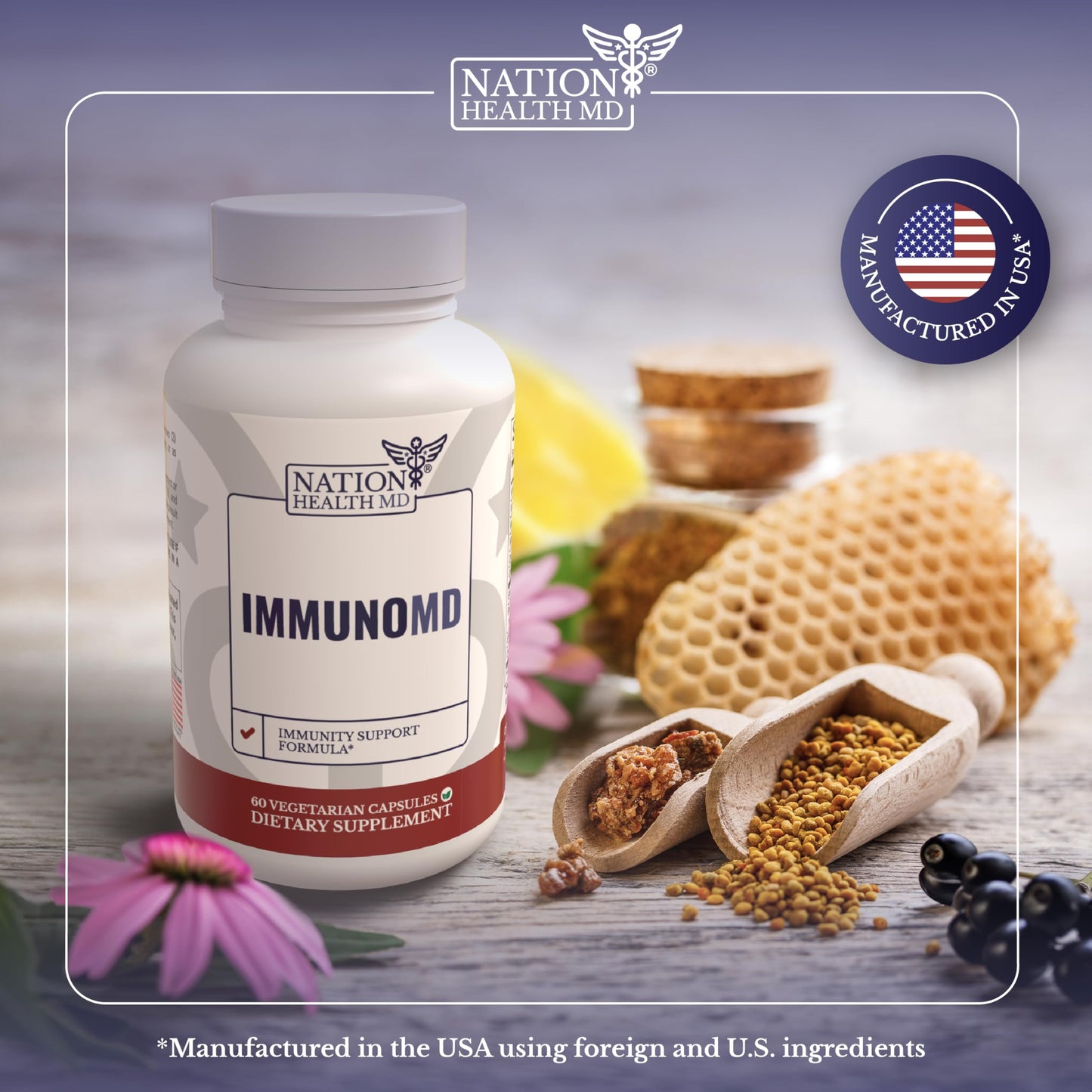 Nation Health MD Immune Support Capsule, 60 Capsules