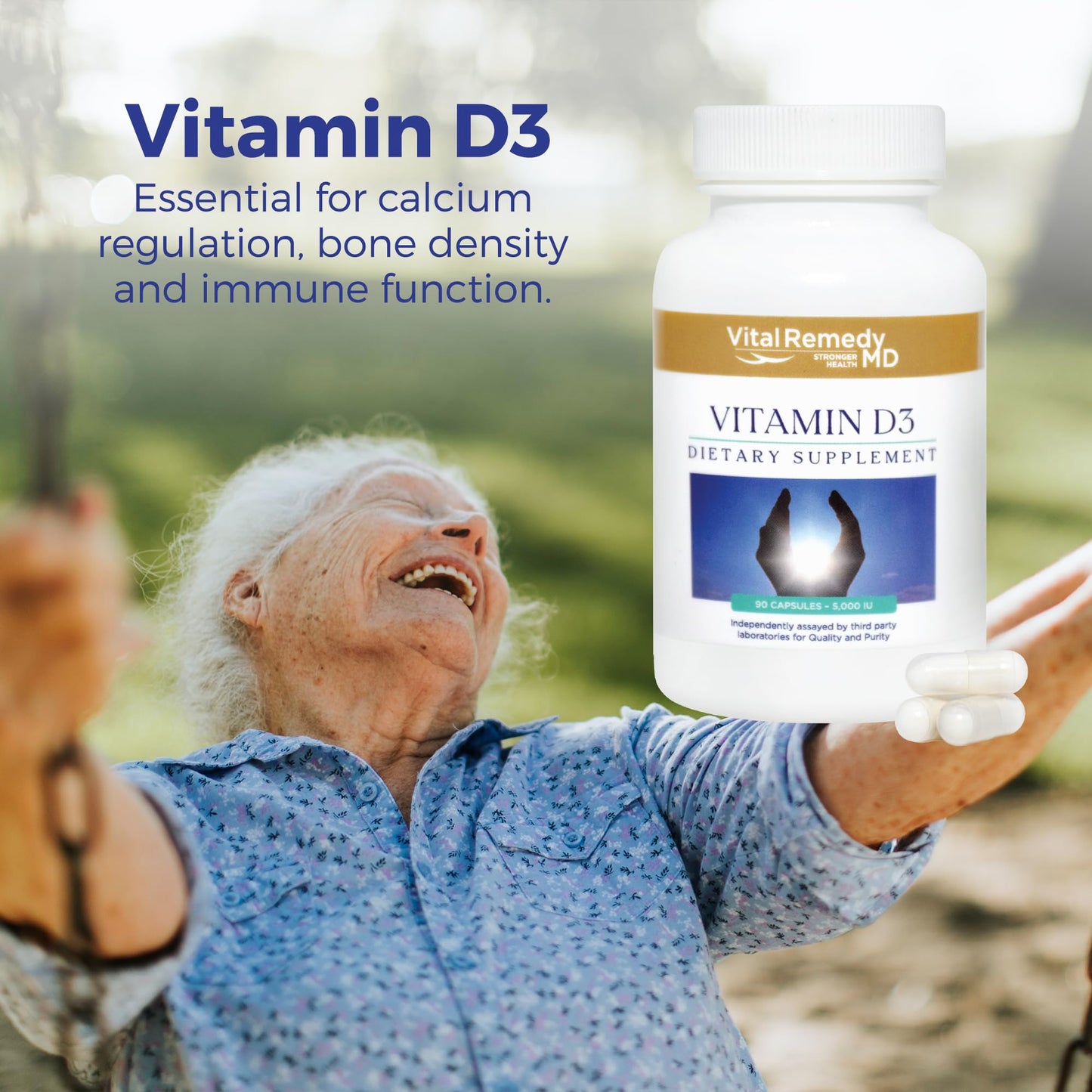 VitalRemedyMD Vitamin D3 5000 IU Capsule, 90 Count