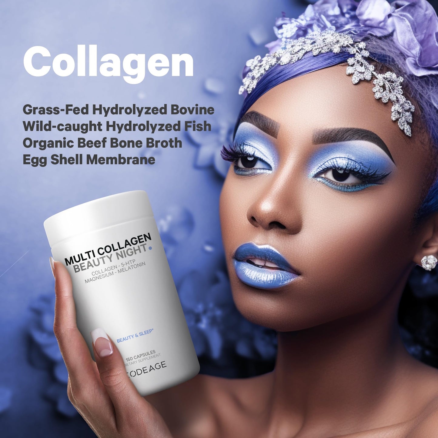Codeage Multi Collagen Protein Beauty Night Capsules 150 Count