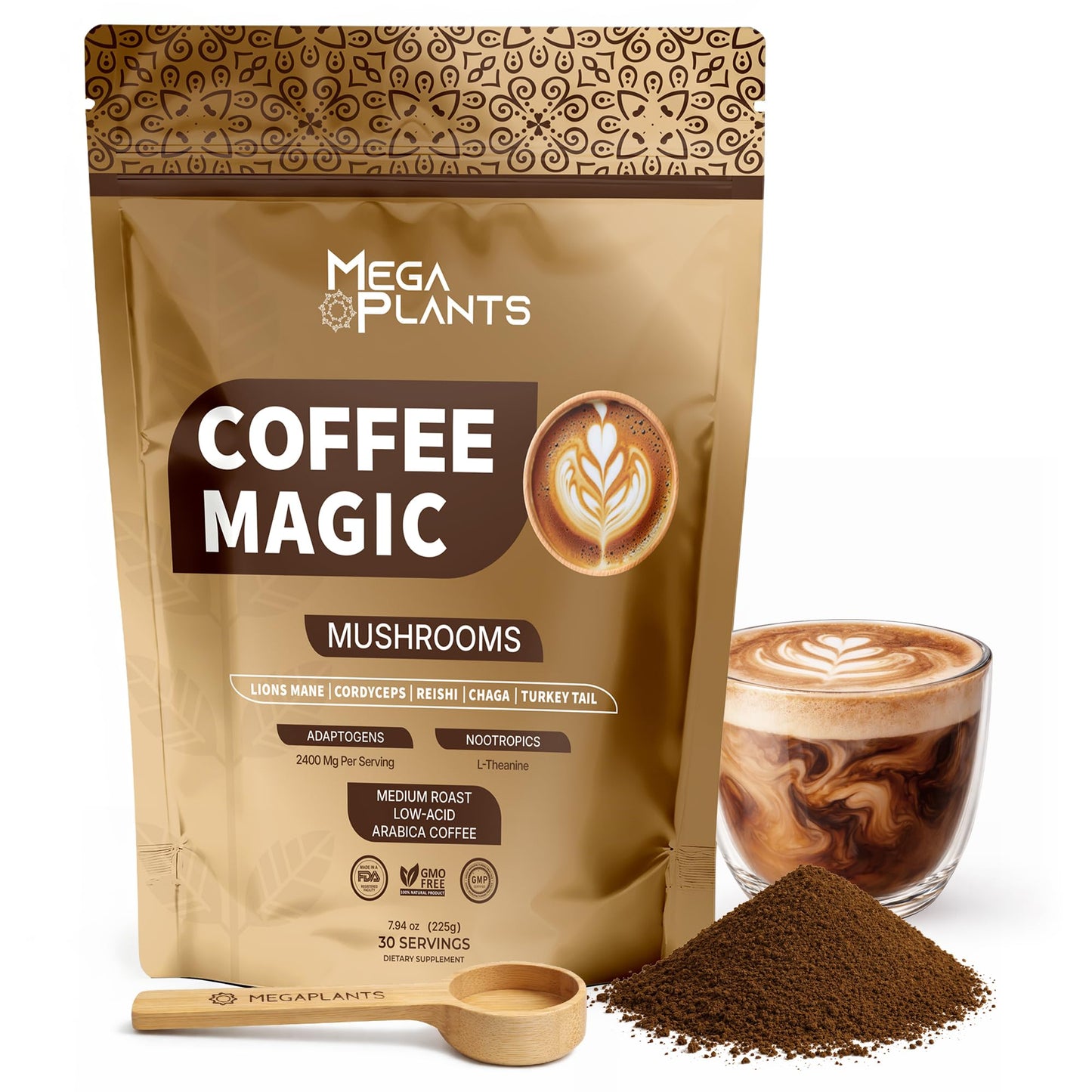 MEGAPLANTS Mushroom Coffee Magic Powder 7.94 oz