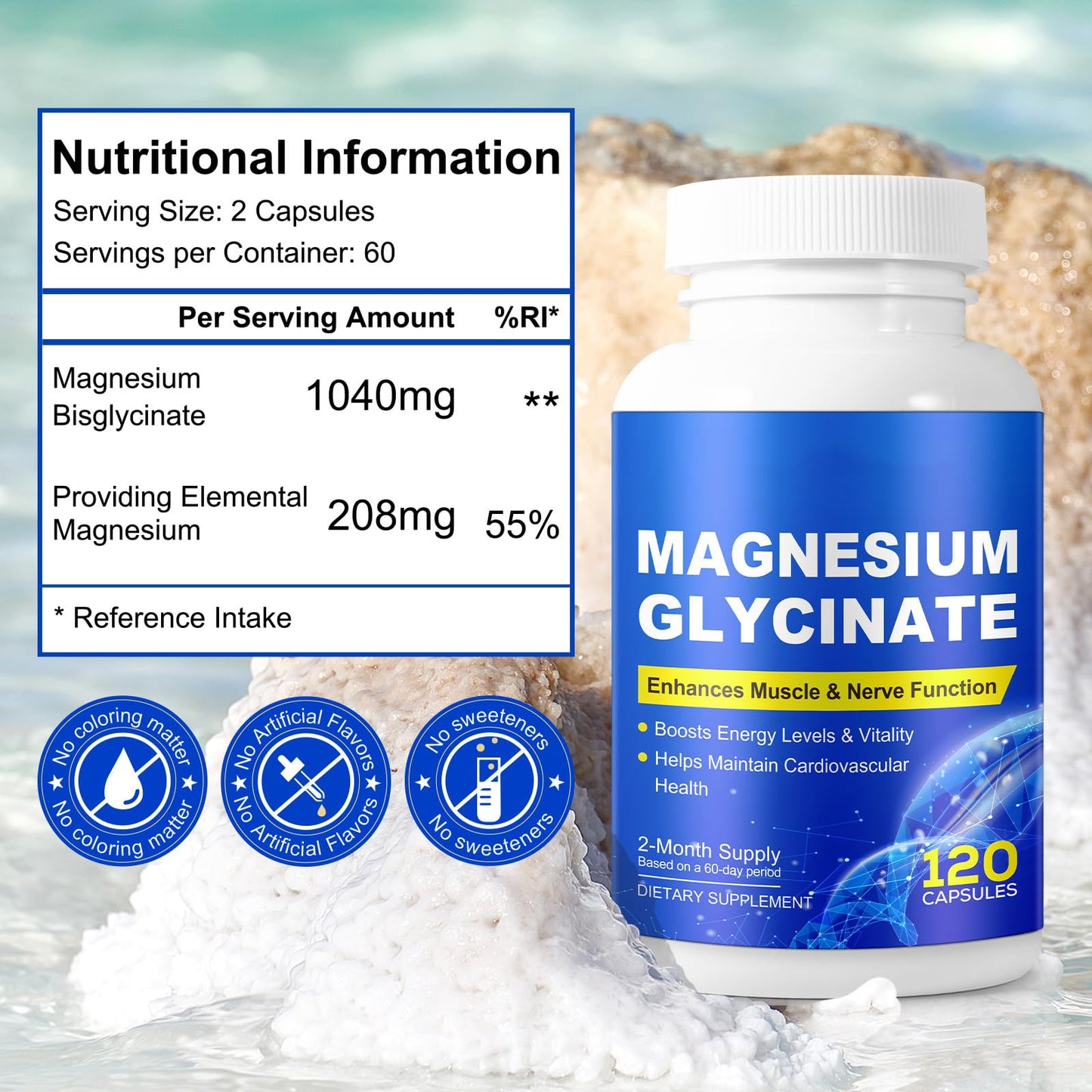 MINGYITUO Magnesium Glycinate Capsule 120 Count