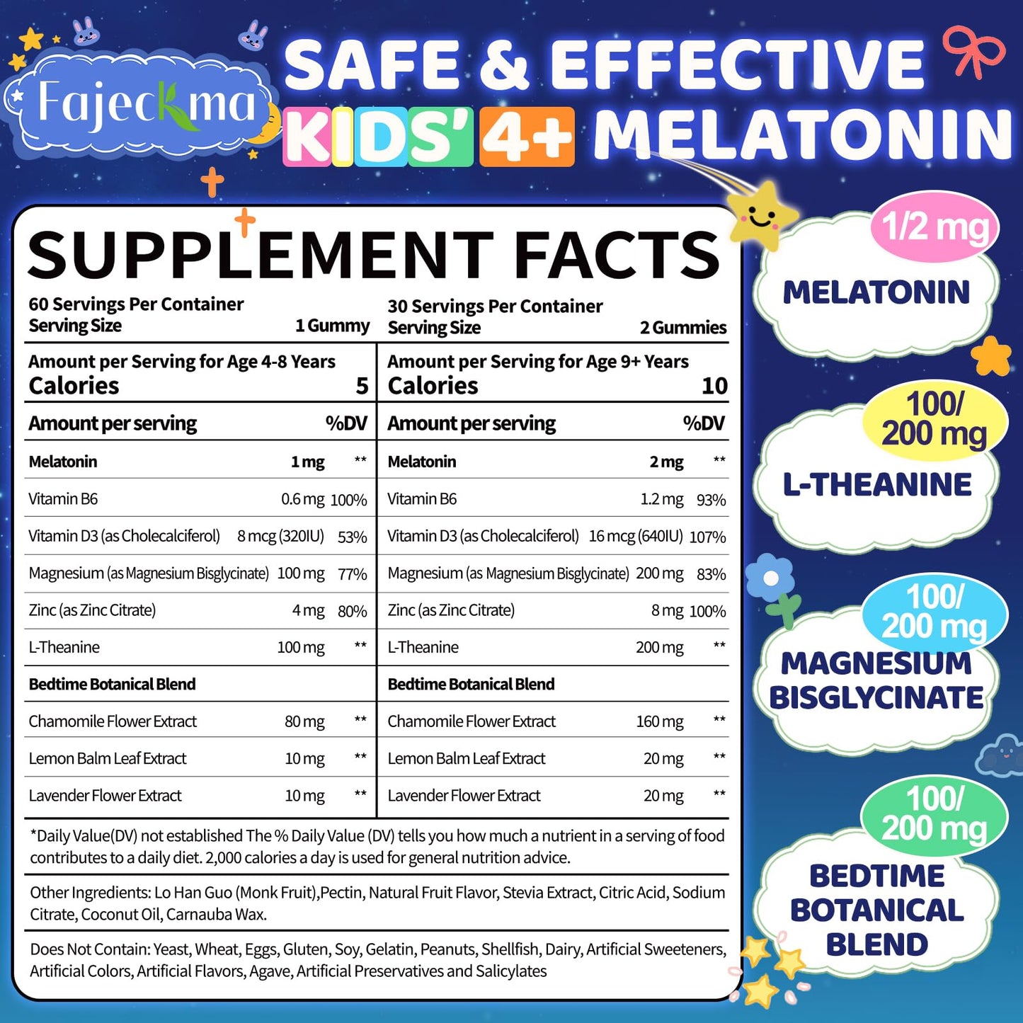 Fajeckma Melatonin Gummies for Kids 120 Count