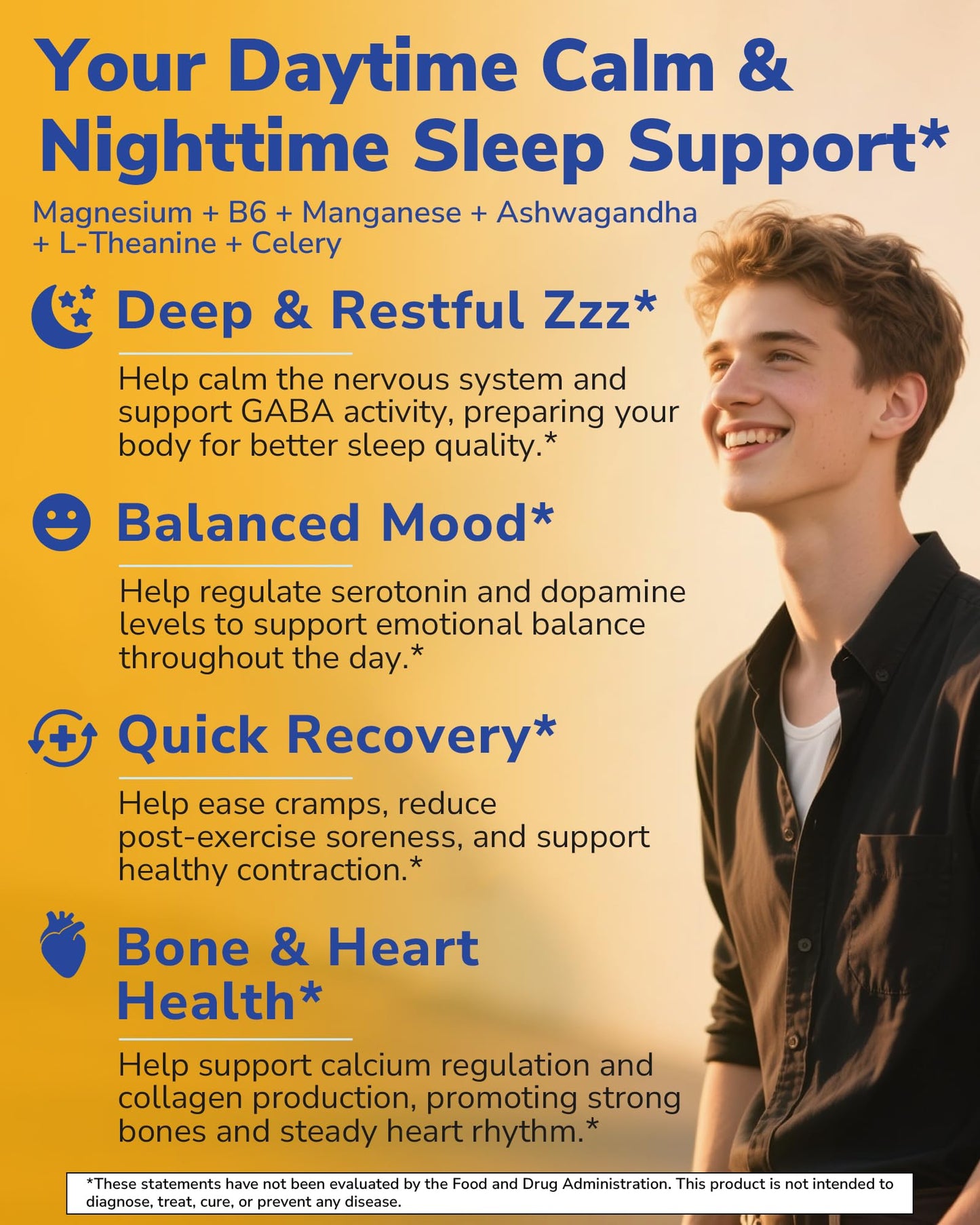 Vitalibre Magnesium Complex Supplement 500mg + Ashwagandha, L-Theanine, Vitamin B6 & Celery, High Absorption Magnesium Glycinate, Citrate, Malate, Sleep & Bone Support, 120 Vegan Capsules