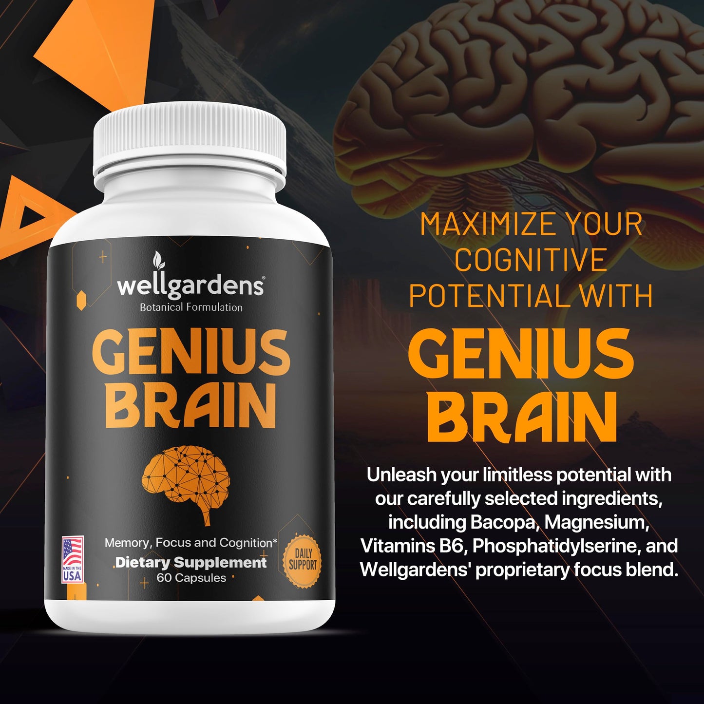Wellgardens Brain Support Capsules 60 Count