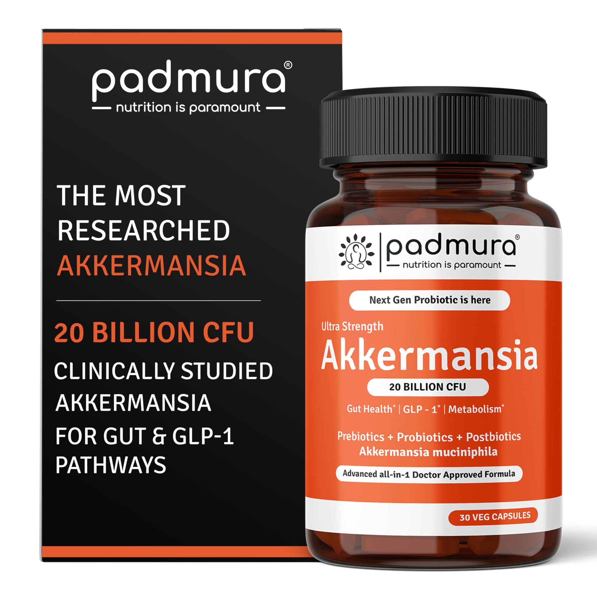 PADMURA Akkermansia Muciniphila Probiotic Supplement Capsule 30 Count